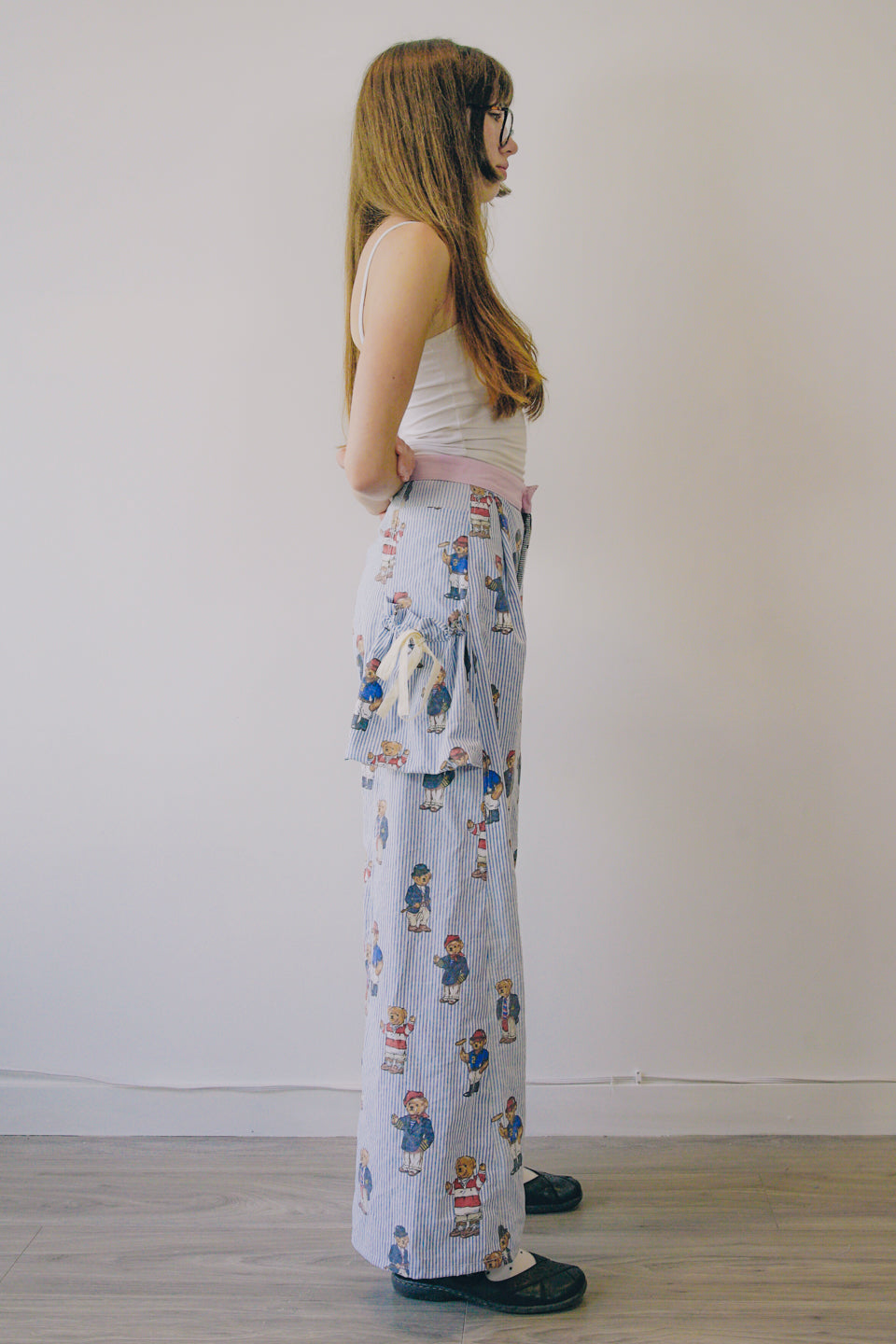 Rework Polo Bear Pouch Pocket Flared Cargo Pants