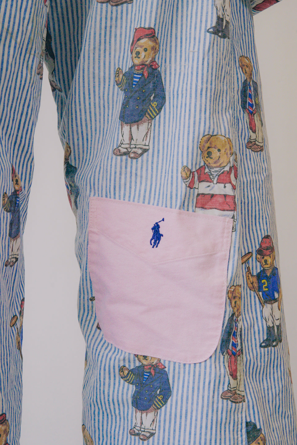 Rework Polo Bear Pouch Pocket Flared Cargo Pants