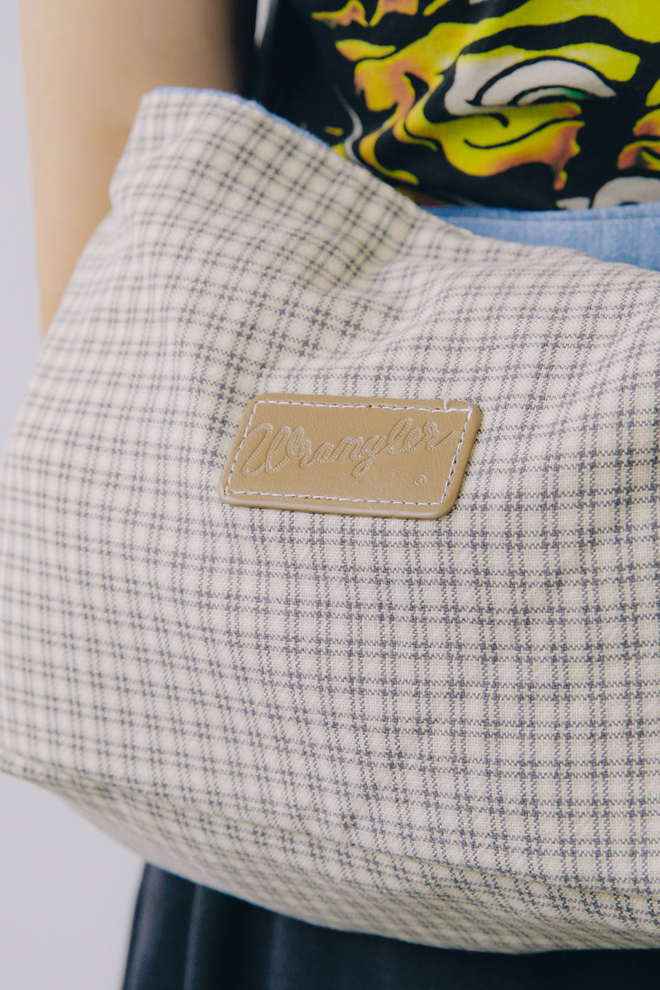 Rework Vintage Wrangler Plaid Flannel Shoulder Bag