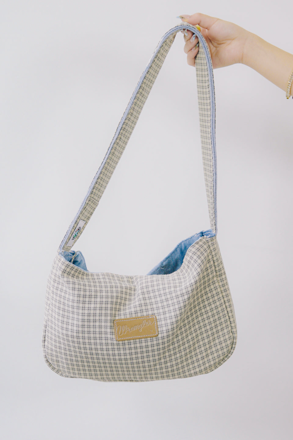 Rework Vintage Wrangler Plaid Flannel Shoulder Bag