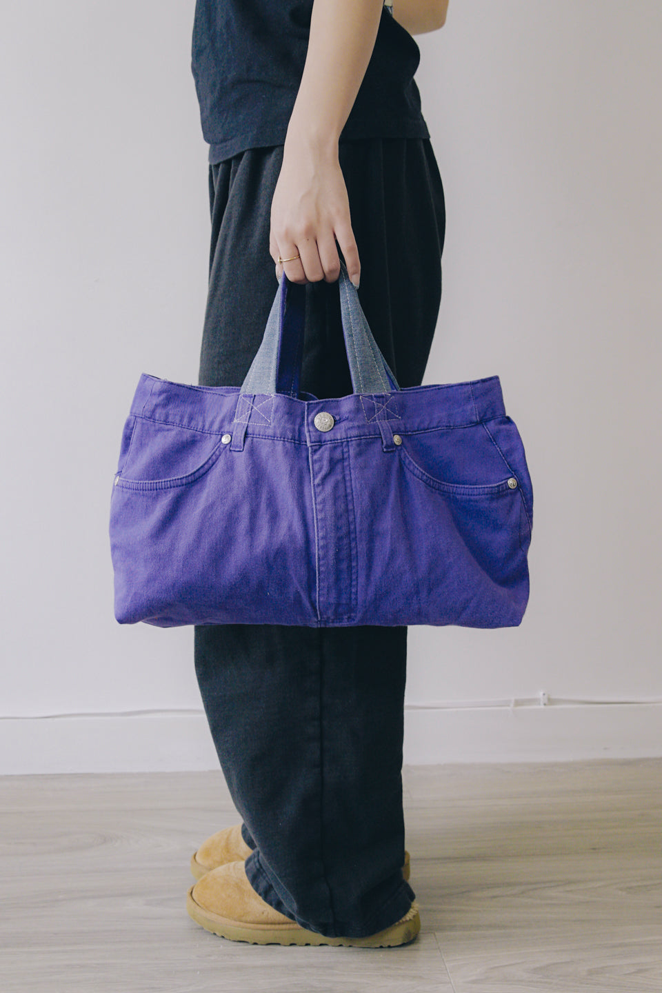 Rework Vintage Versace V2 Denim Shoulder Bag