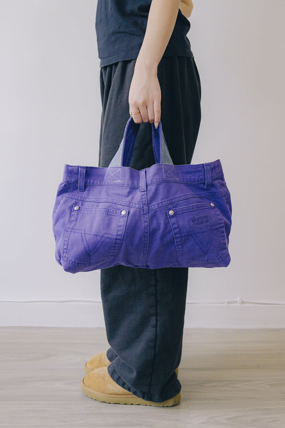 Rework Vintage Versace V2 Denim Shoulder Bag