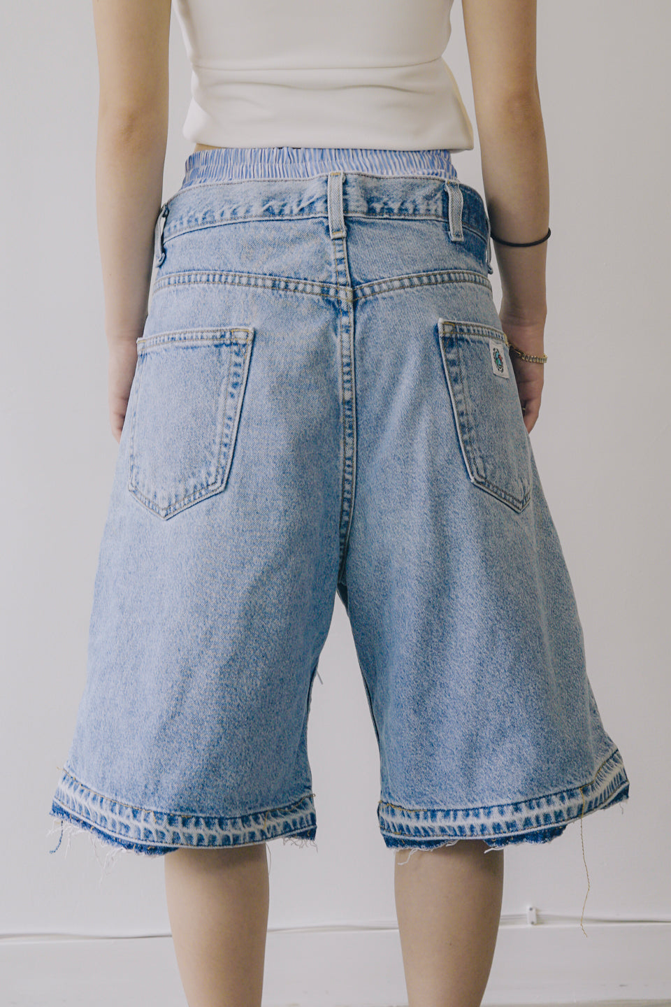 Rework Vintage Patch Covered Levi's Denim Shorts 36
