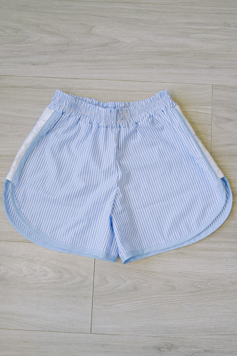 Rework Striped Lace Trim Boxer Shorts