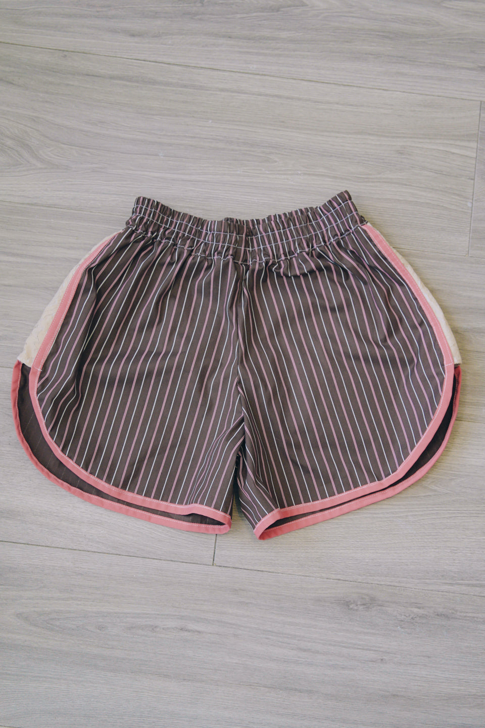 Rework Striped Lace Trim Boxer Shorts