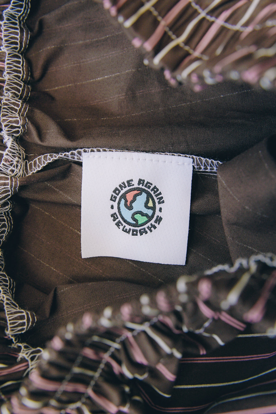 Rework Striped Lace Trim Boxer Shorts