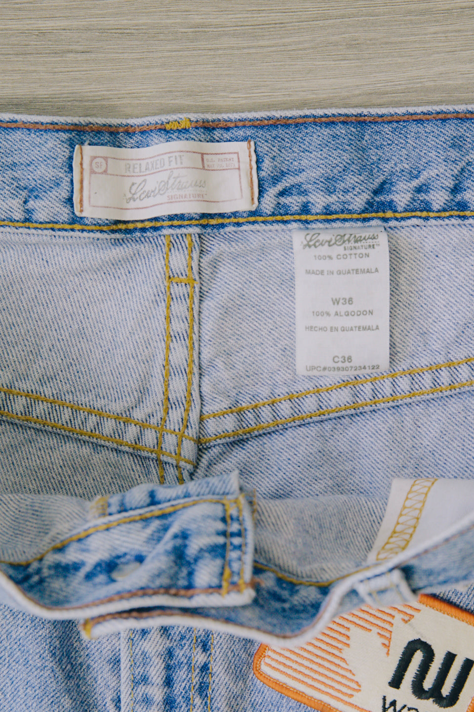 Rework Vintage Patch Covered Levi's Denim Shorts 36