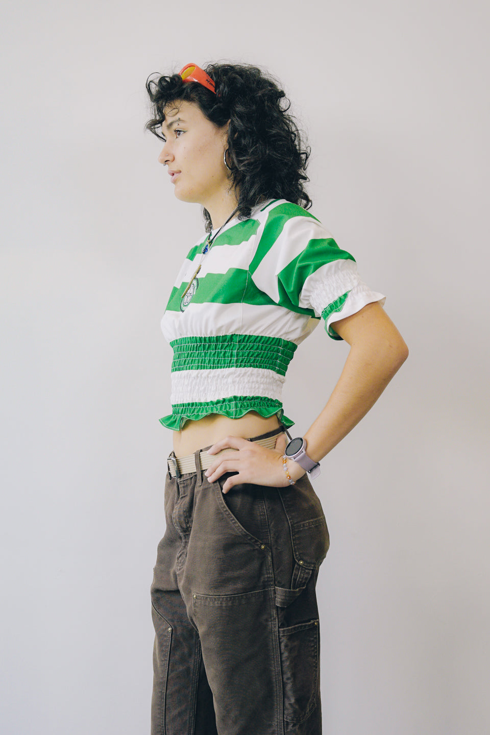 Rework Shirred Nike Celtic FC Football Jersey S/M