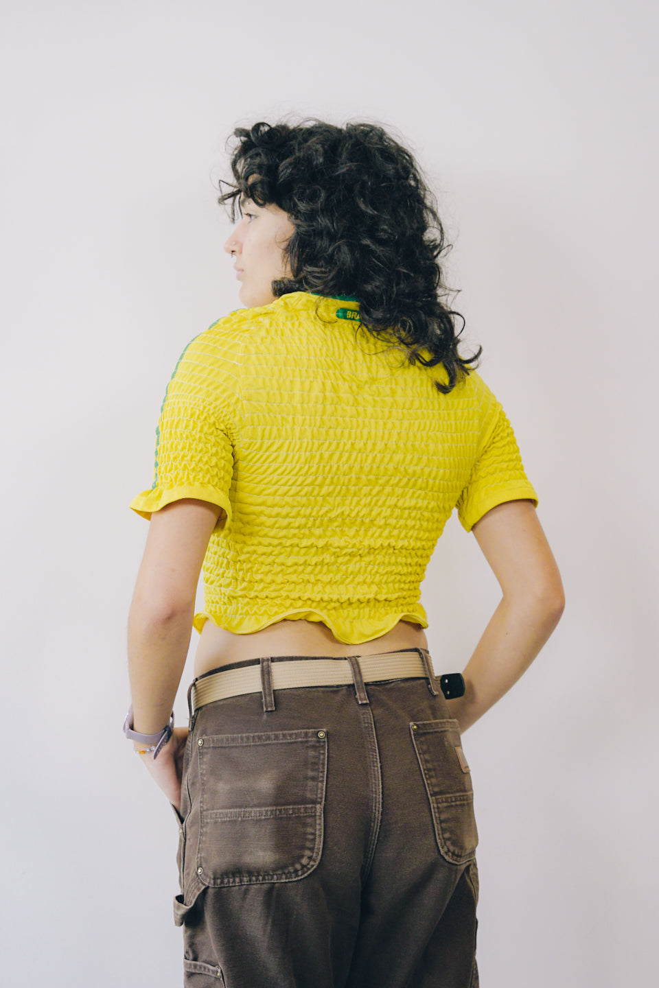 Rework Shirred Nike Brasil Football Jersey S/M