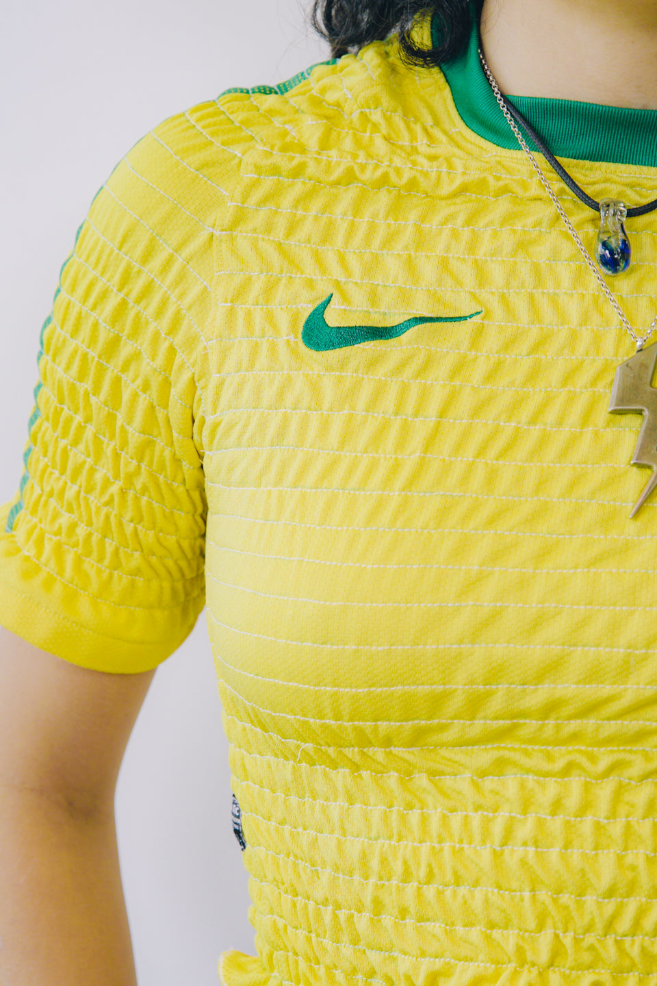 Rework Shirred Nike Brasil Football Jersey S/M