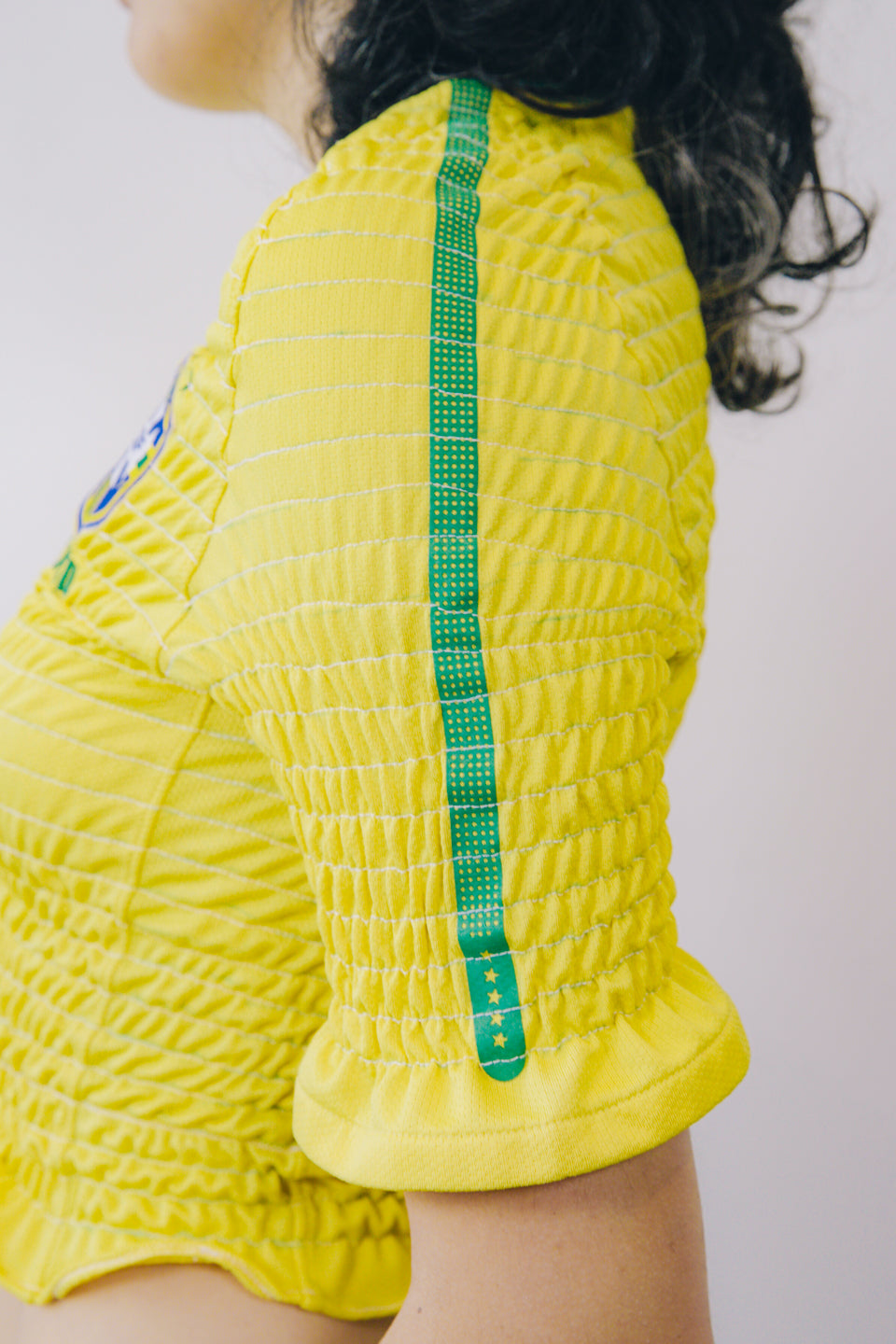 Rework Shirred Nike Brasil Football Jersey S/M