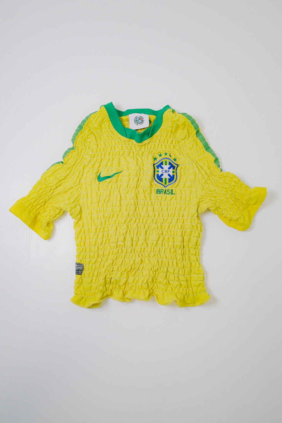 Rework Shirred Nike Brasil Football Jersey S/M