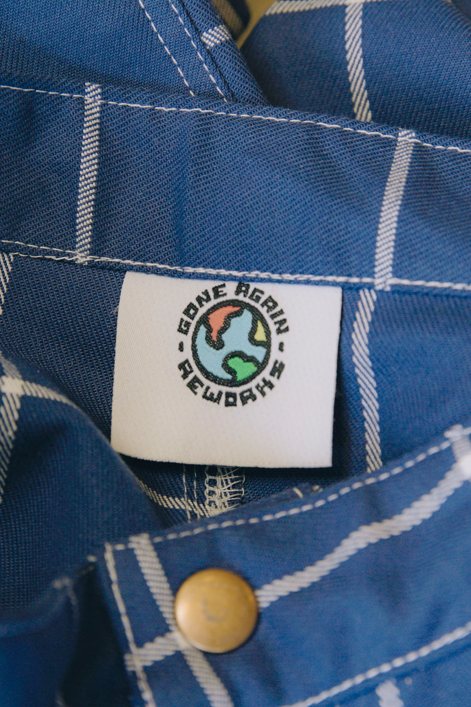 Rework Plaid Pouch Pocket Flared Cargo Pants