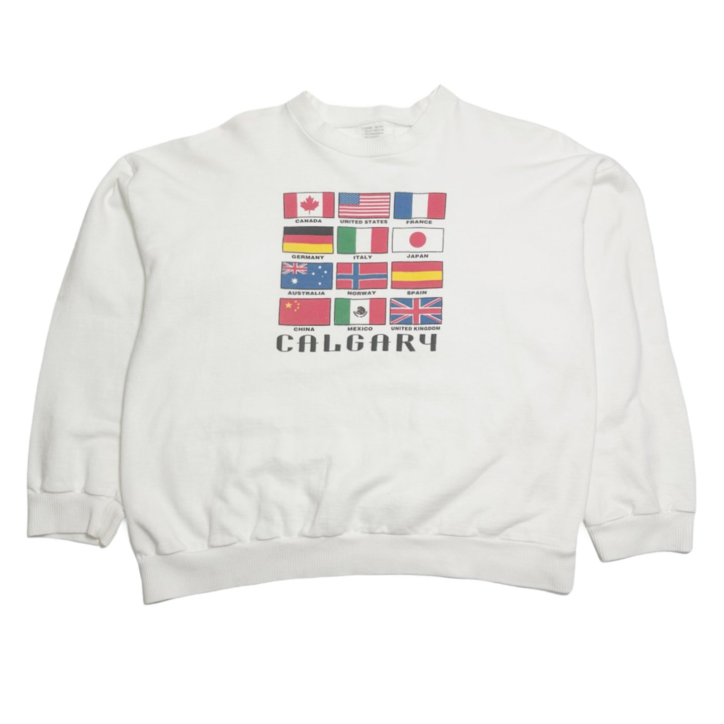 Vintage Calgary International Flags Crewneck M