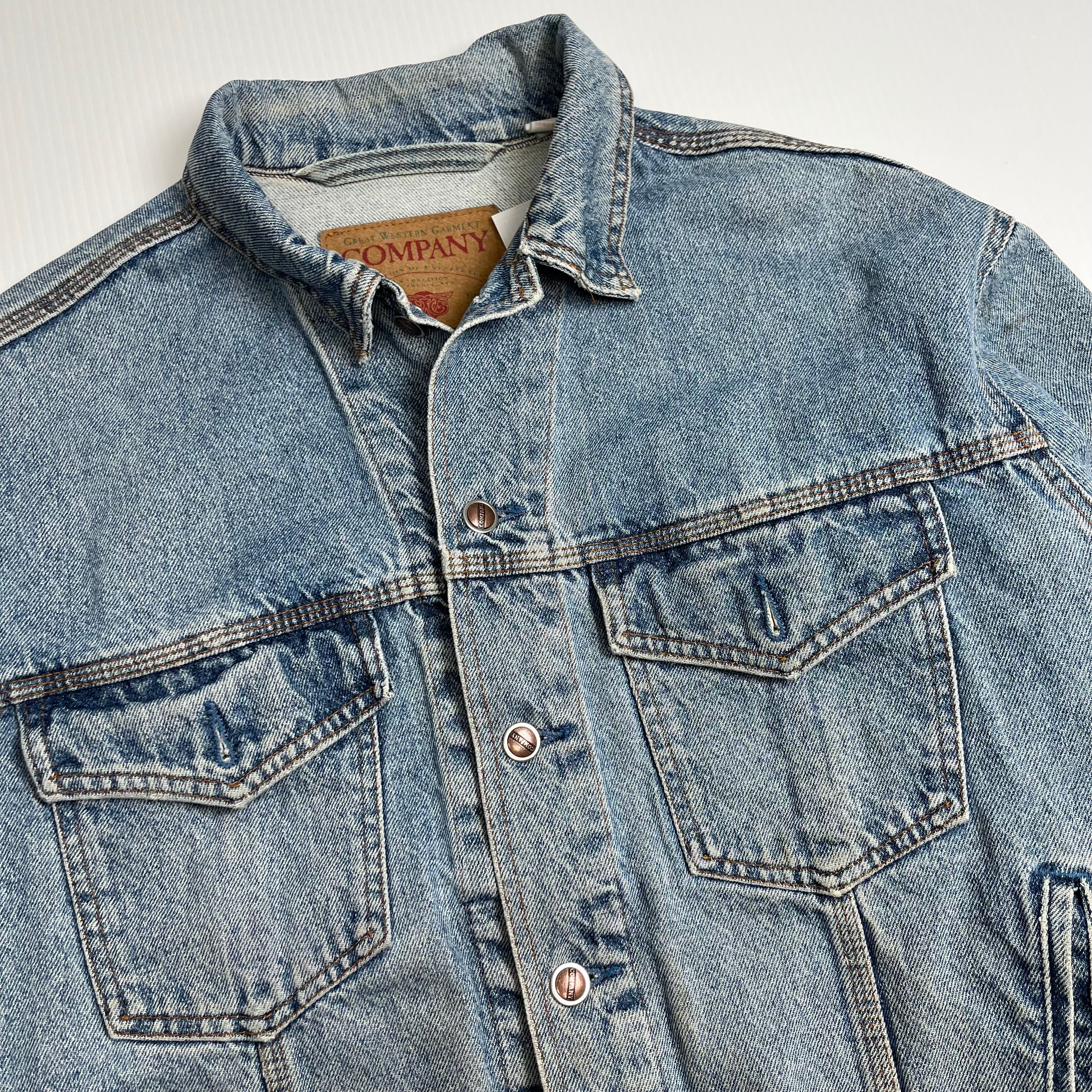 Vintage GWG Faded Light Wash Denim Jacket L