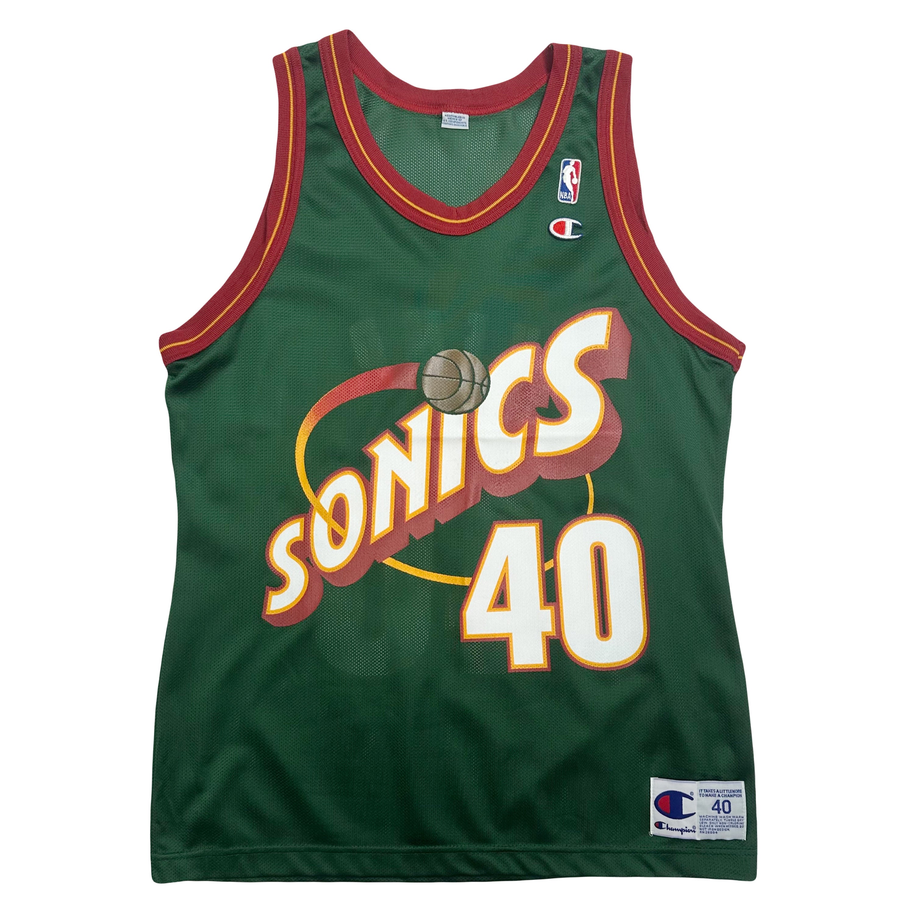 90s Champion Seattle Sonics Shawn Kemp #40 Jersey L