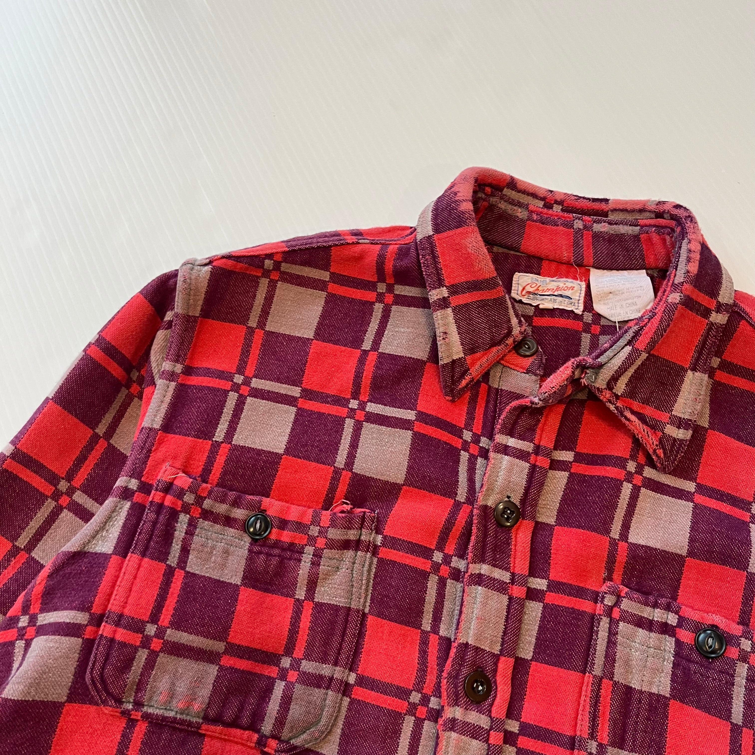 Vintage Champion Mackinaw Plaid Flannel Shirt L