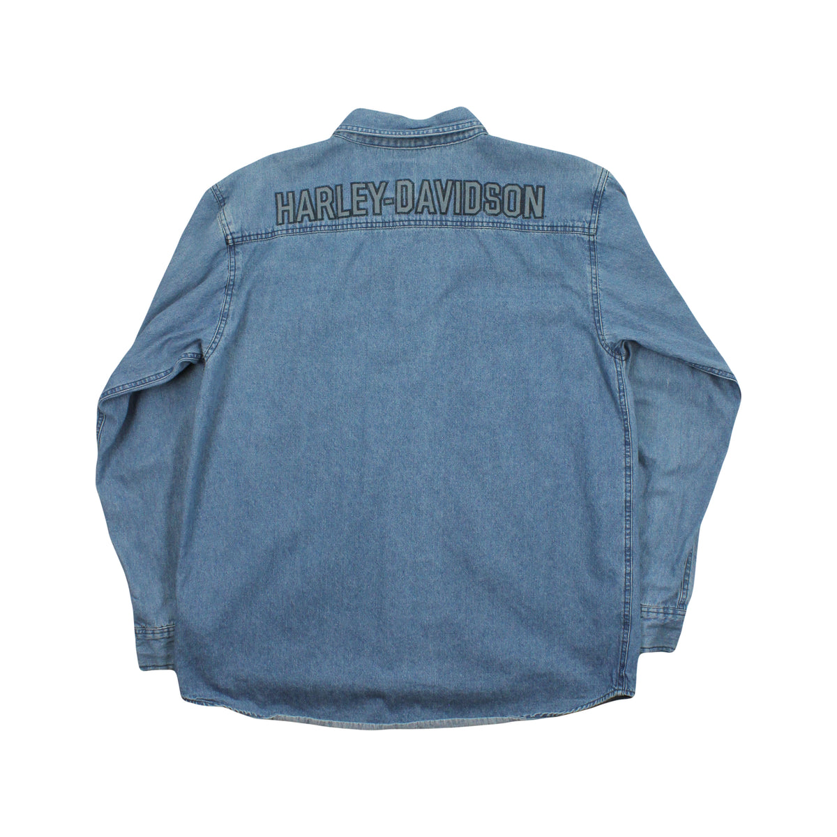 Harley Davidson Denim Button Up Shirt L