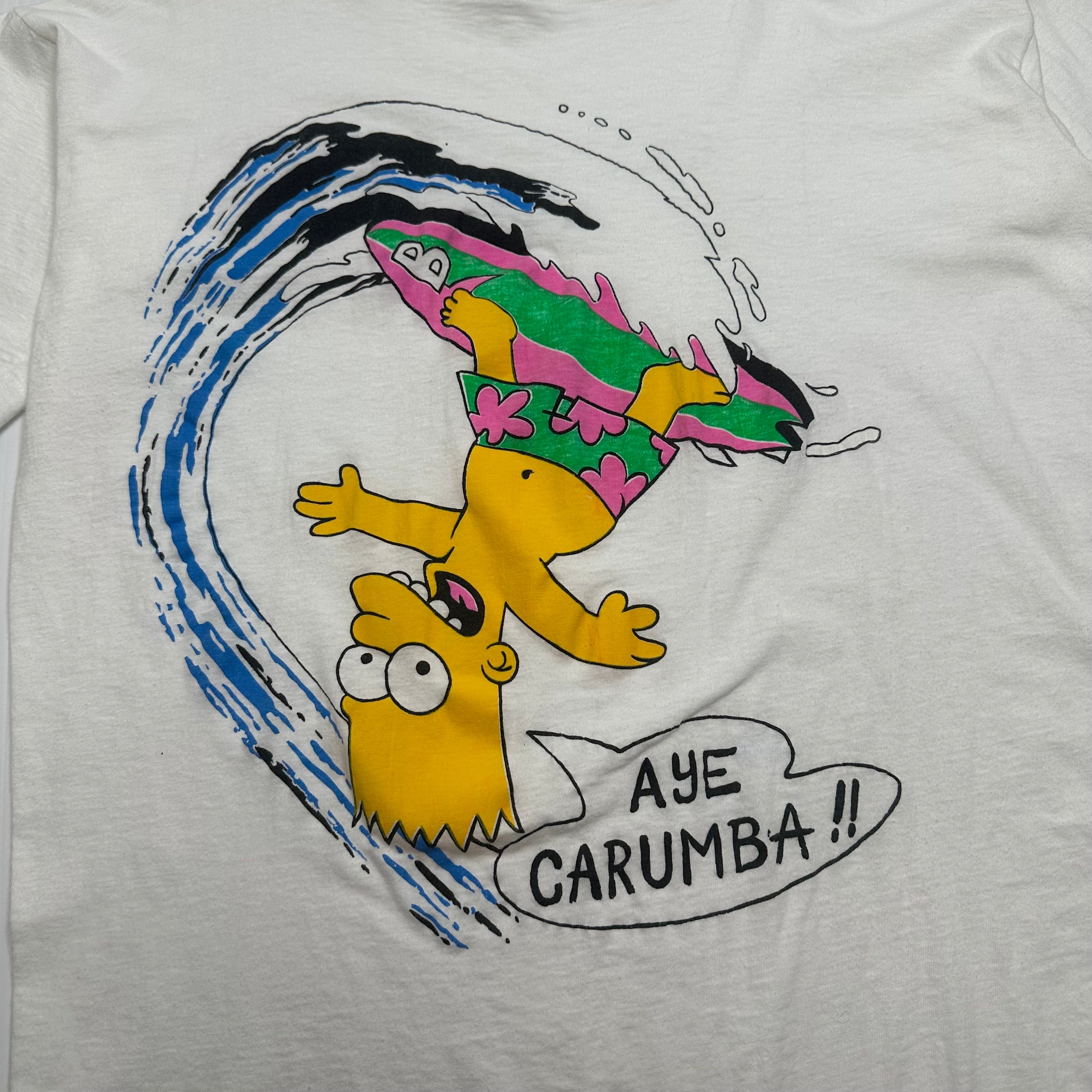Vintage Bart Simpson Surf Aye Carumba Graphic Tee XL