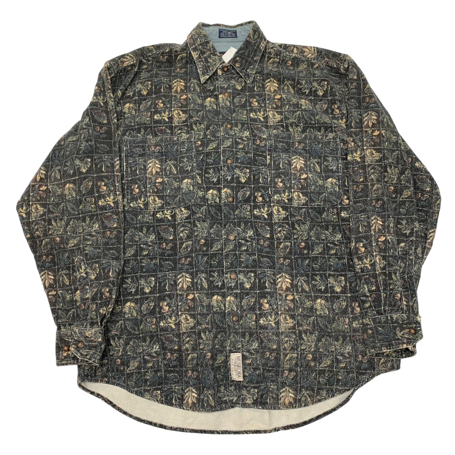Vintage Nature Leaf Flannel M