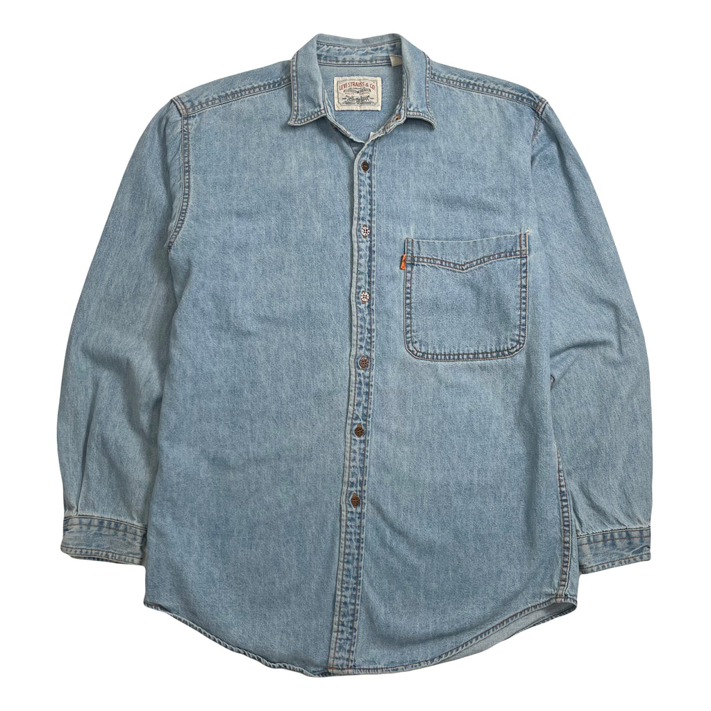 Vintage Levi's Orange Tab Medium Wash Button Up Shirt M