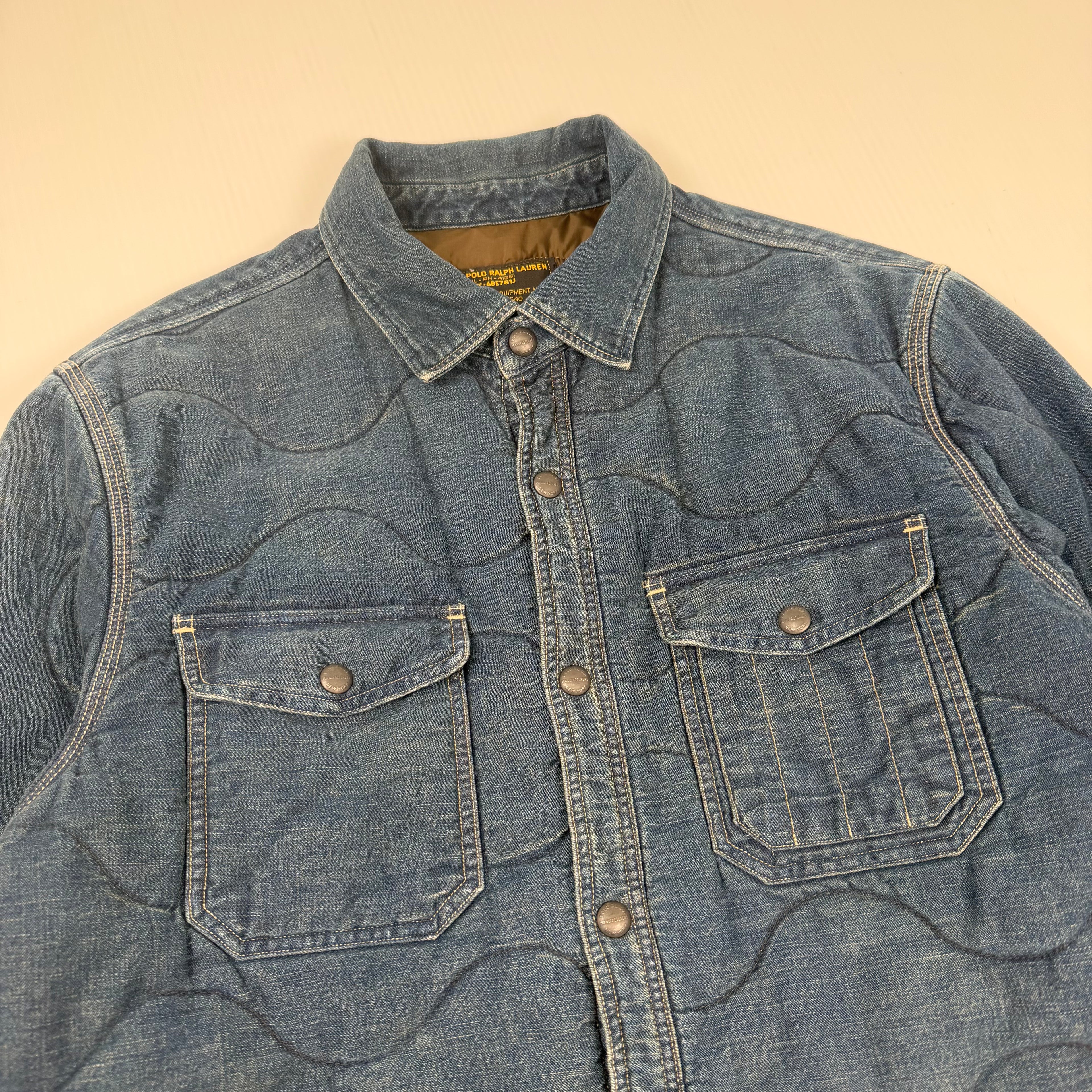 Vintage Polo Ralph Lauren Quilted Denim Jacket L