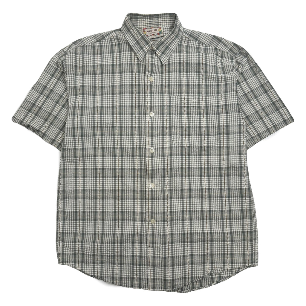 Ascot Lei Plaid Short Sleeve Button Up Shirt M