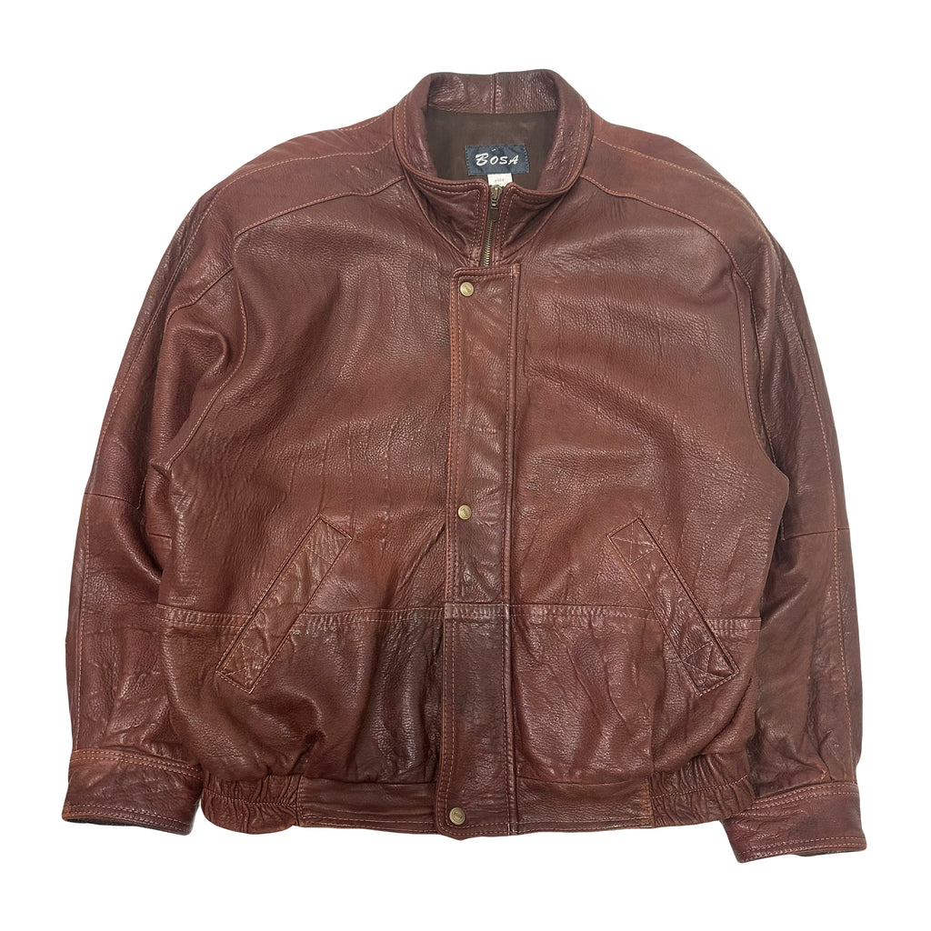 Vintage Bosa Leather Bomber Jacket XL