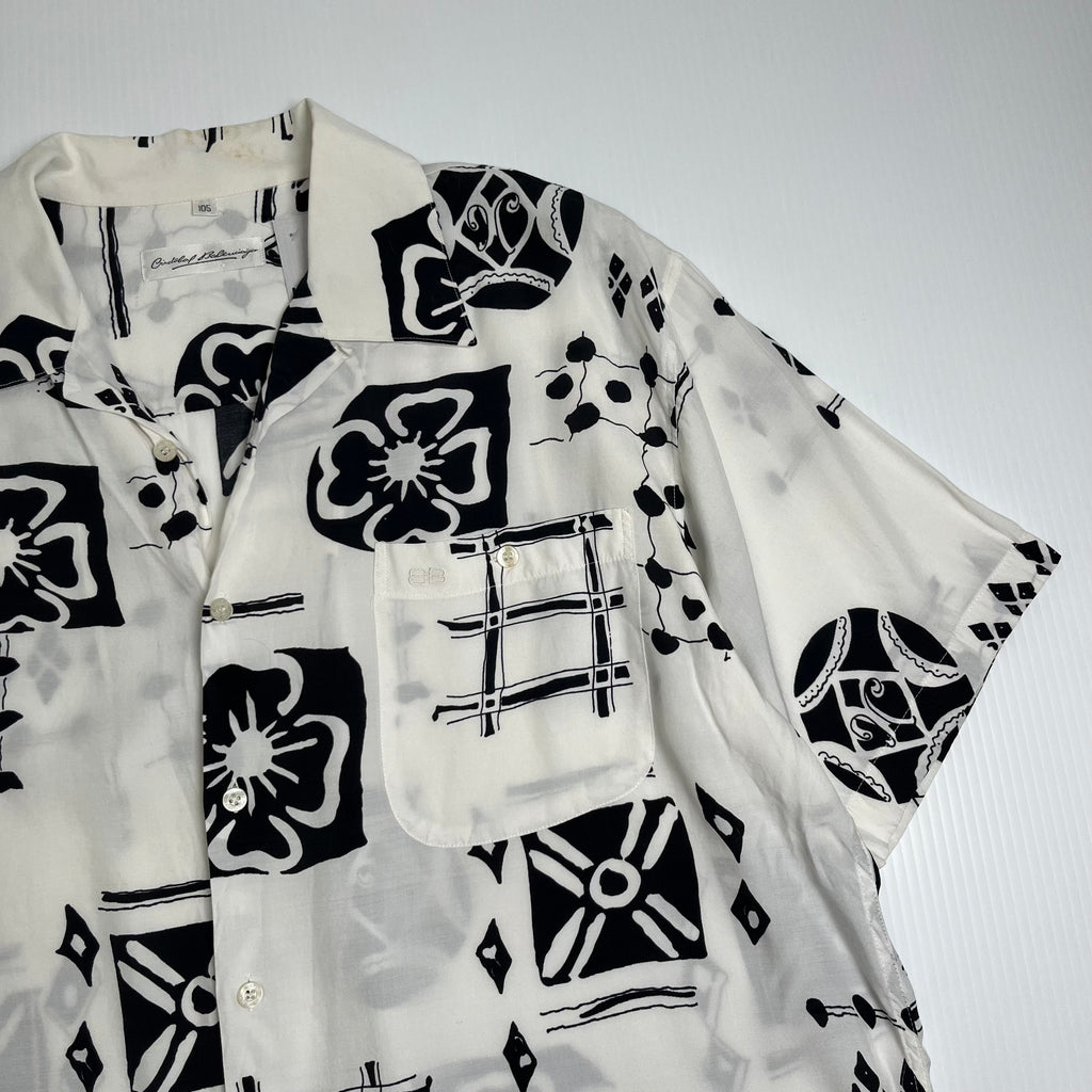 Vintage Cristobal Balenciaga Floral Short Sleeve Button Up XL