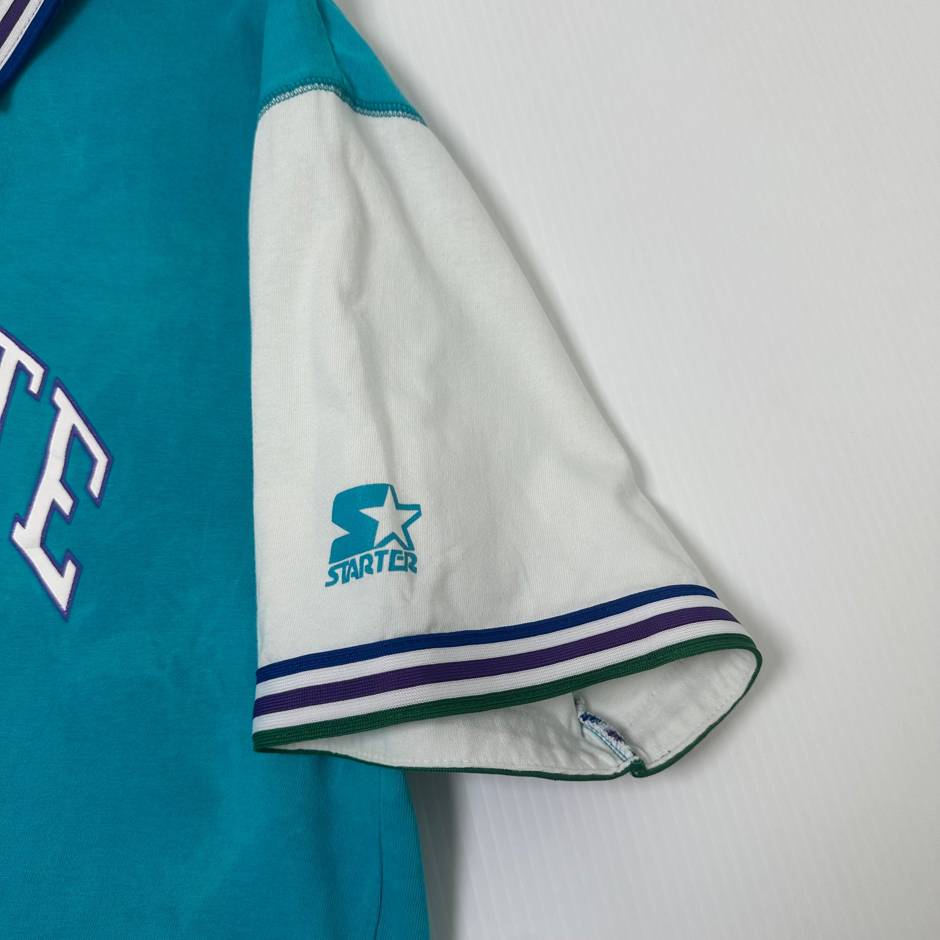 Vintage Starter Charlotte Hornets NBA Warm-Up Polo Shirt L