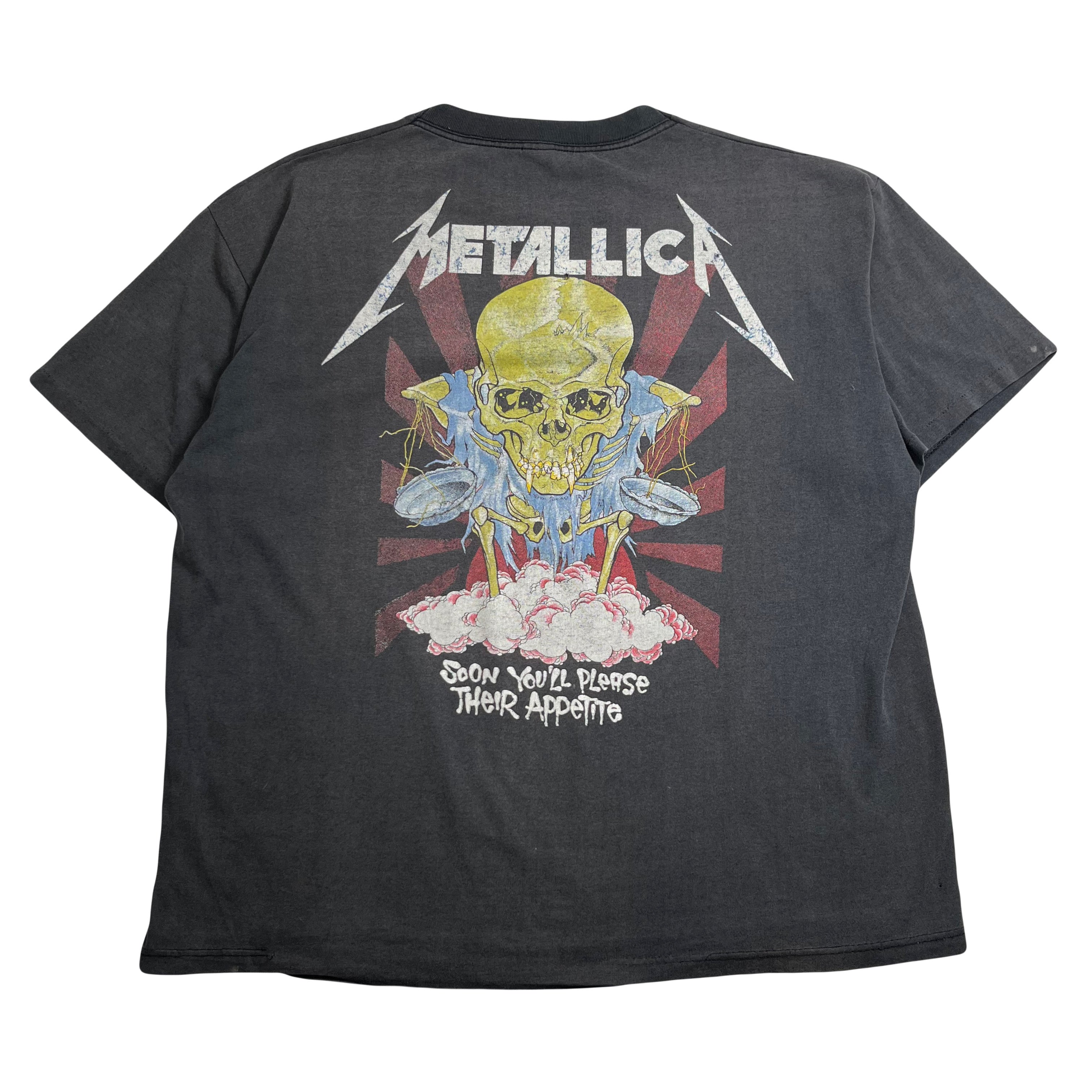 1989 Metallica Their Money Tips Her Scales Faded Tee M