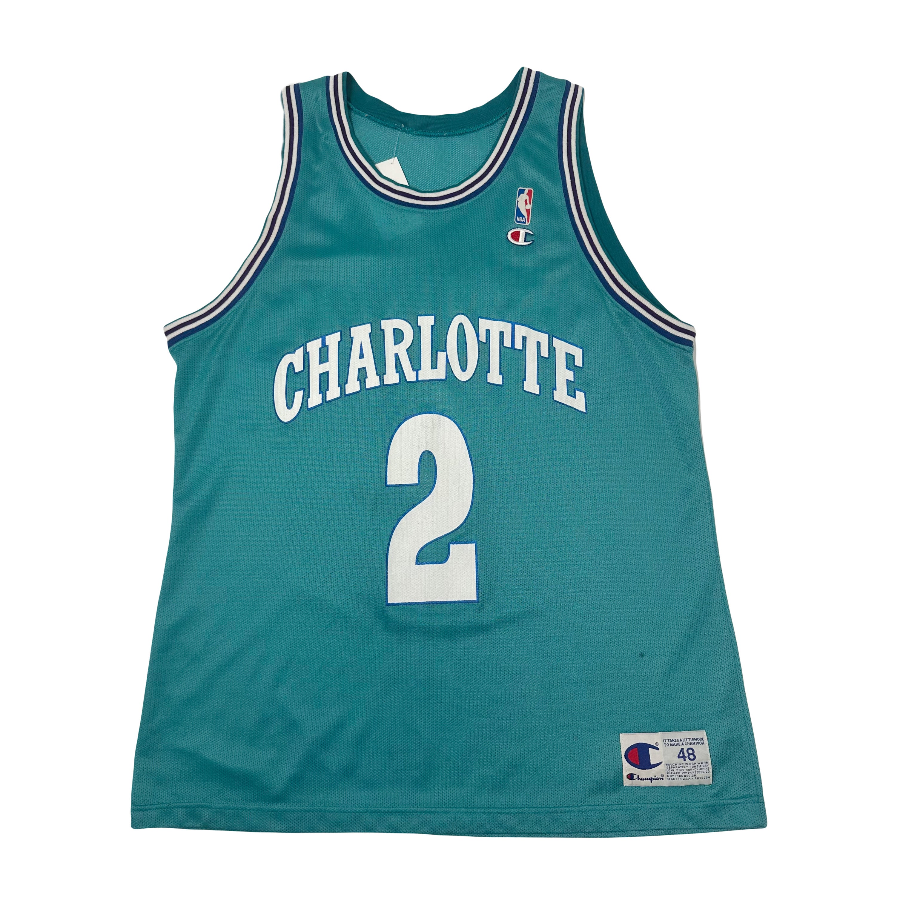 Vintage Champion Charlotte Hornets Johnson #2 NBA Jersey XL