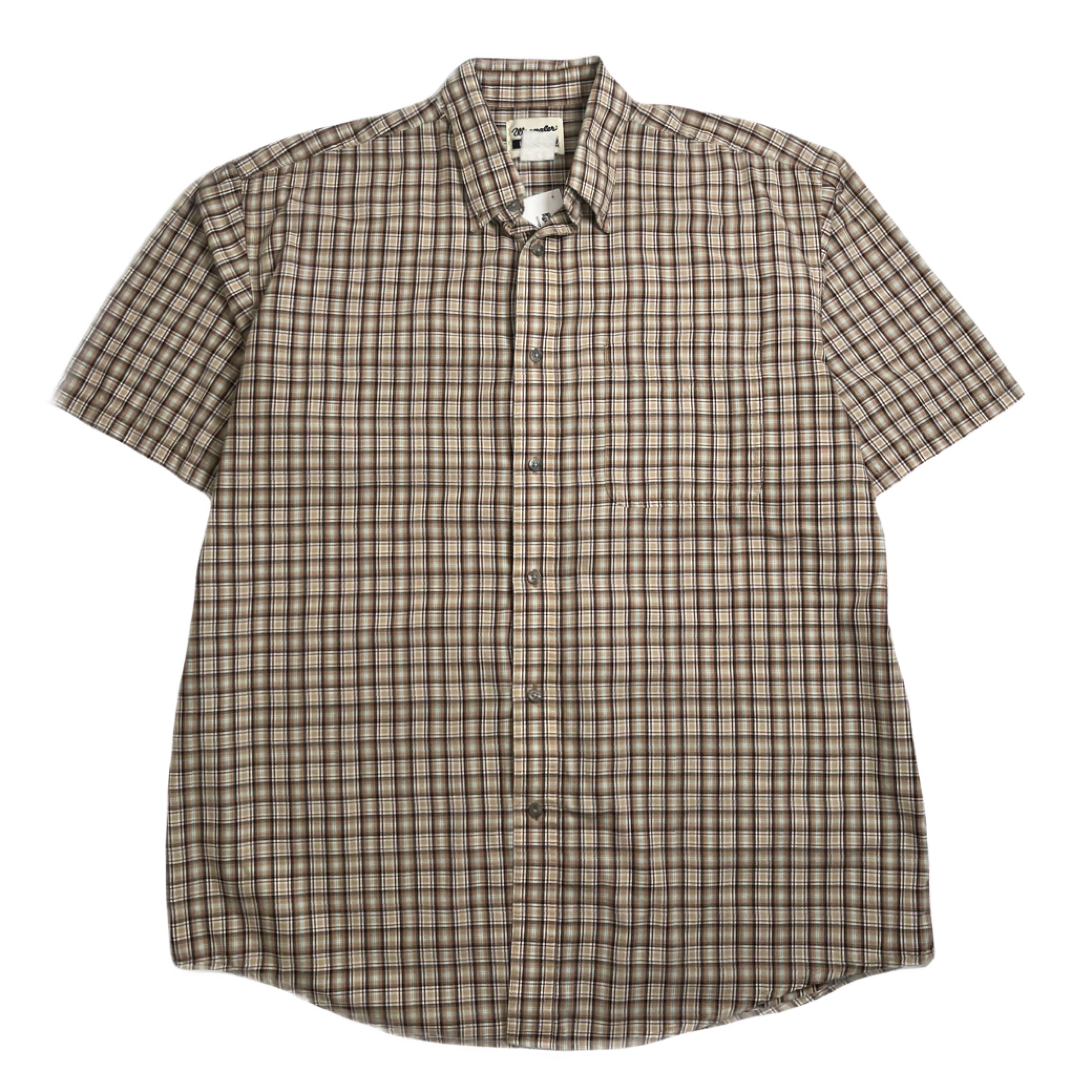 Vintage Wrangler Riata Plaid Short Sleeve Button Up Shirt XL