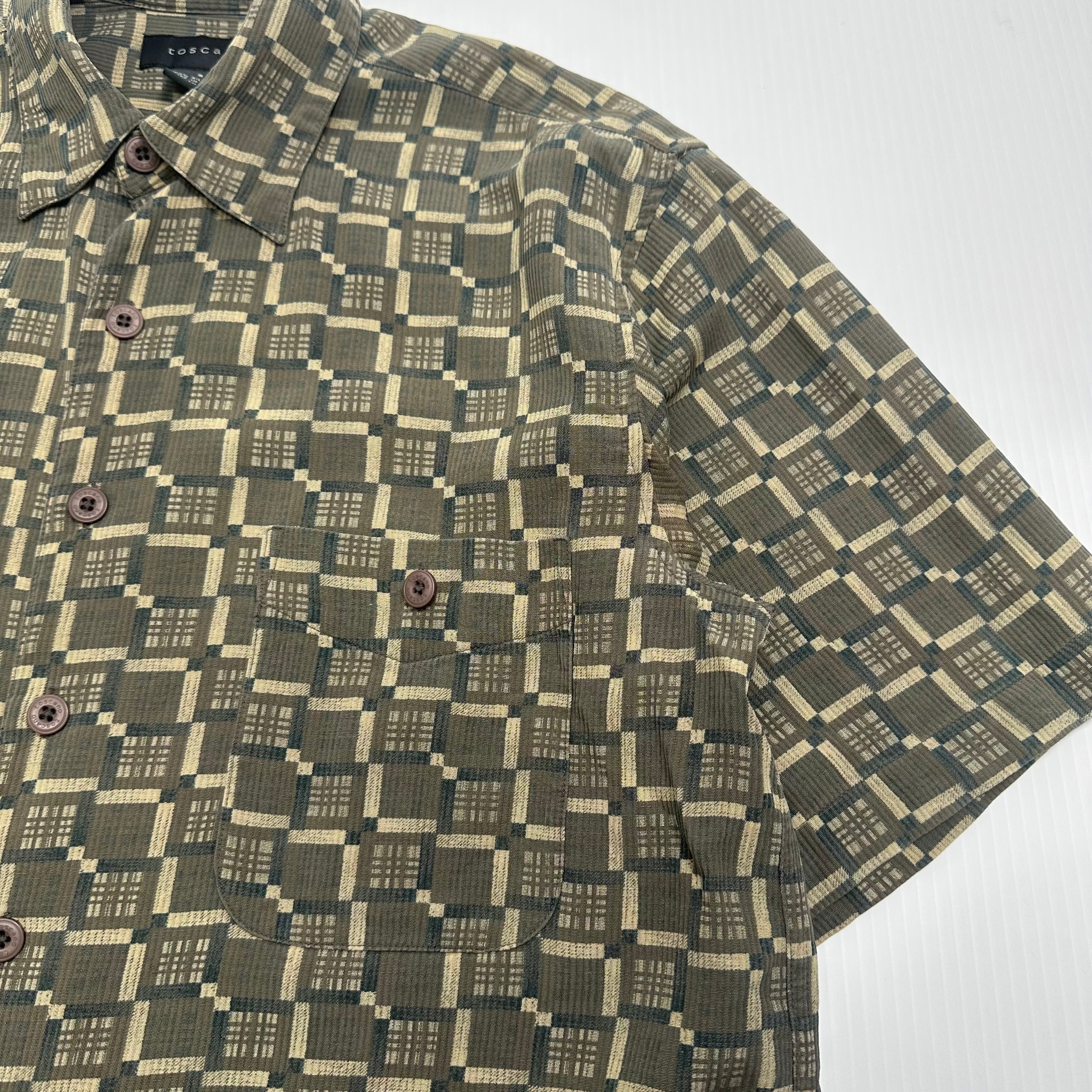 Toscano Silk Short Sleeve Button Up Shirt S