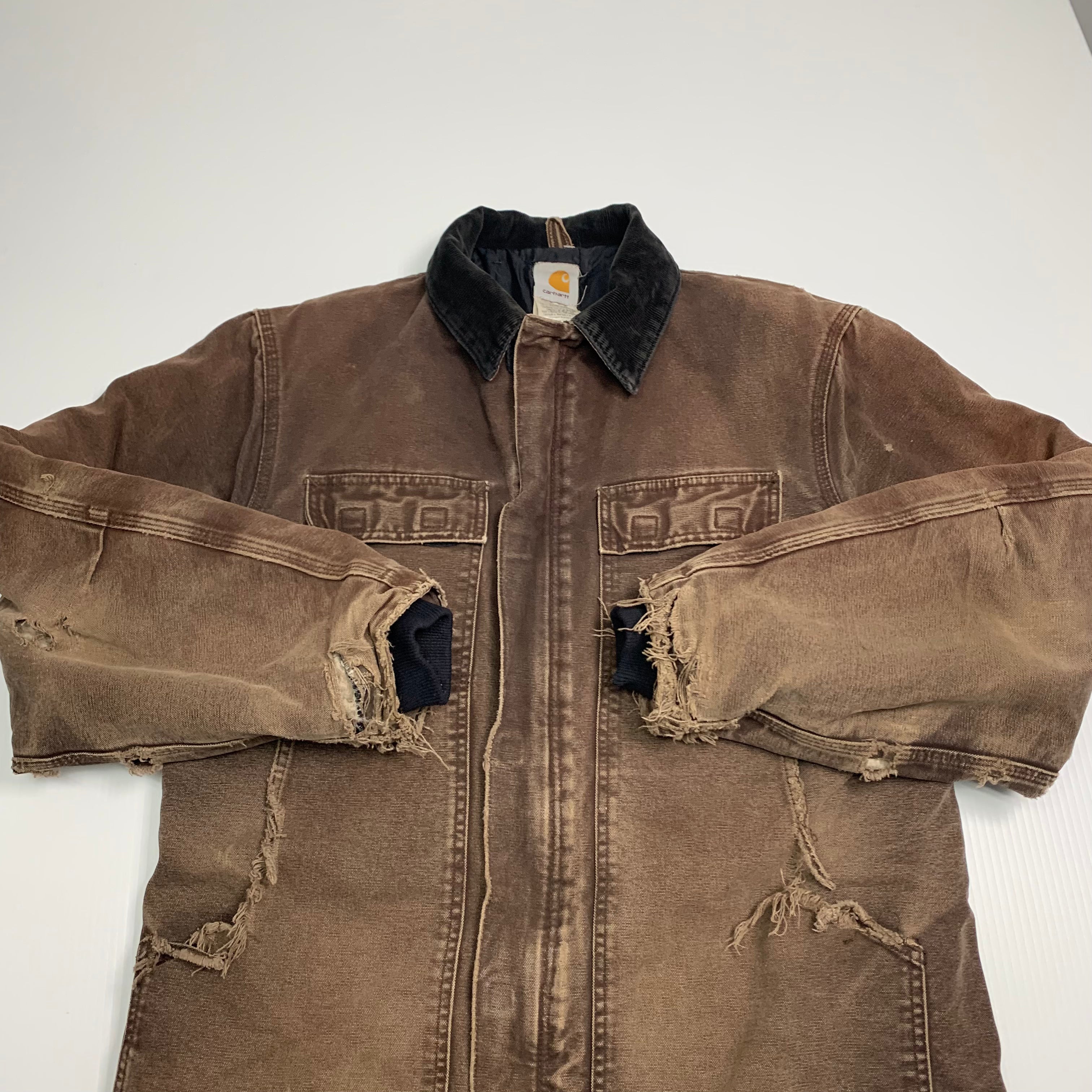 Carhartt Distressed Brown Chore Jacket M