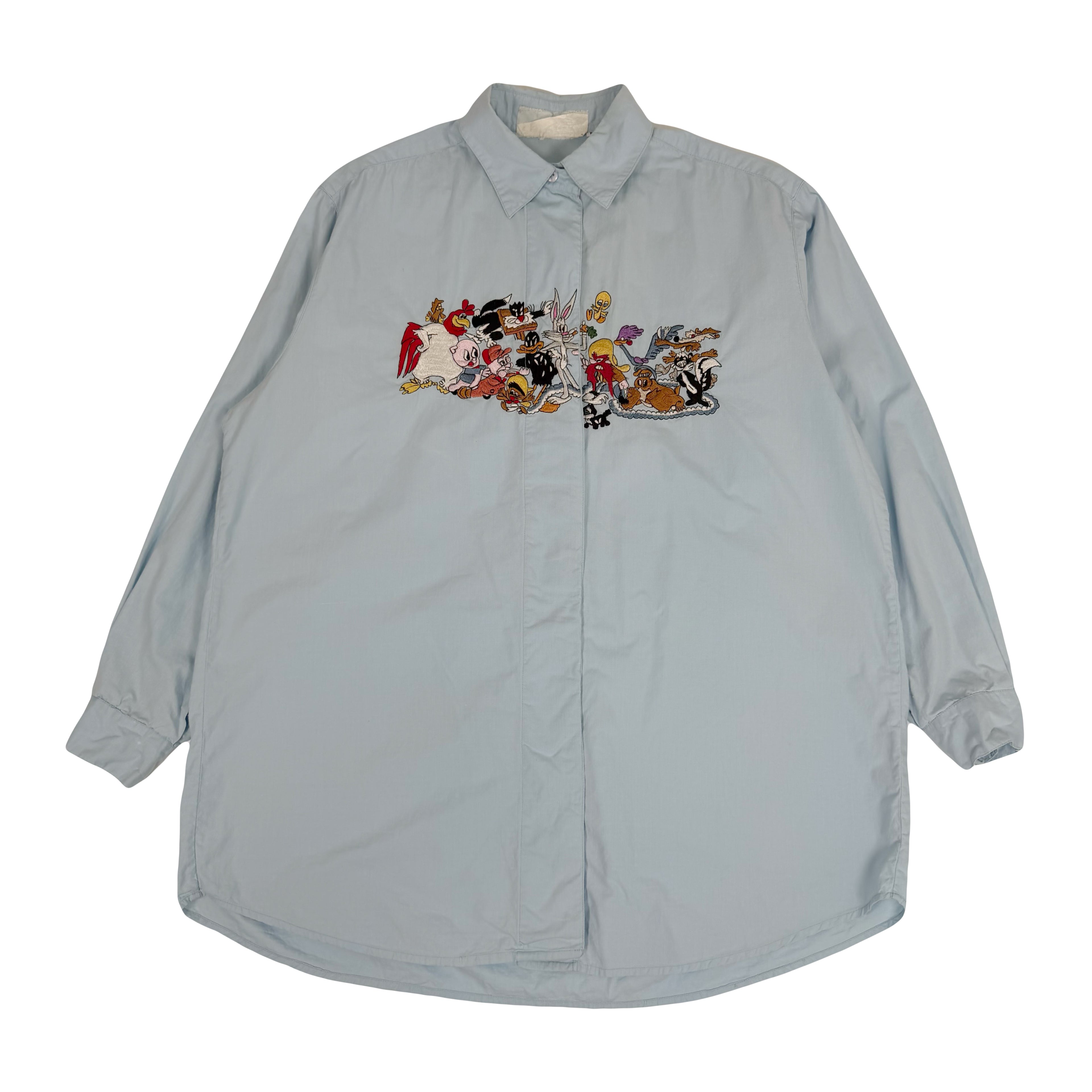 Vintage Looney Tunes Characters Button Up Shirt M