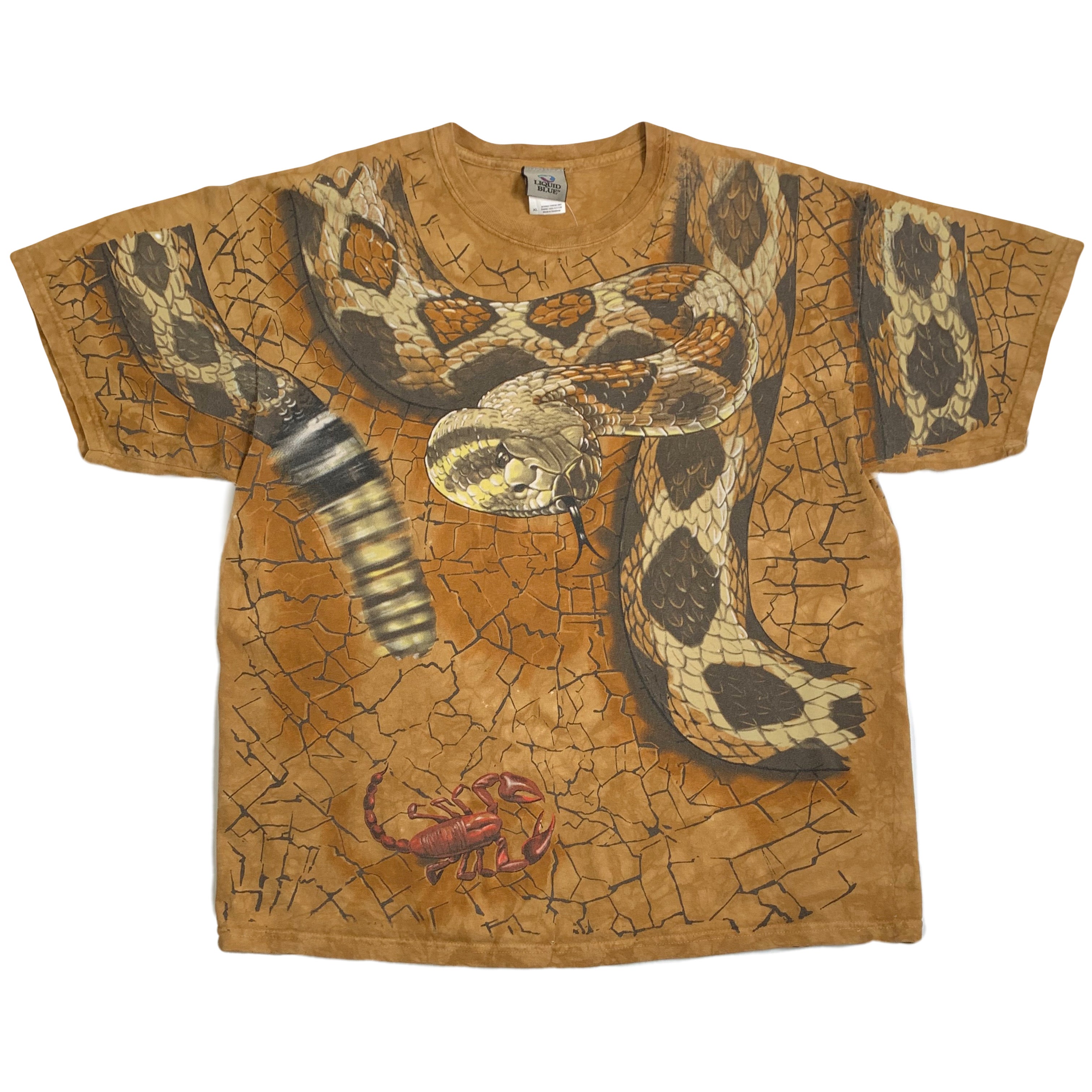 Vintage Liquid Blue RattleSnake Tarantula AOP Tee XL