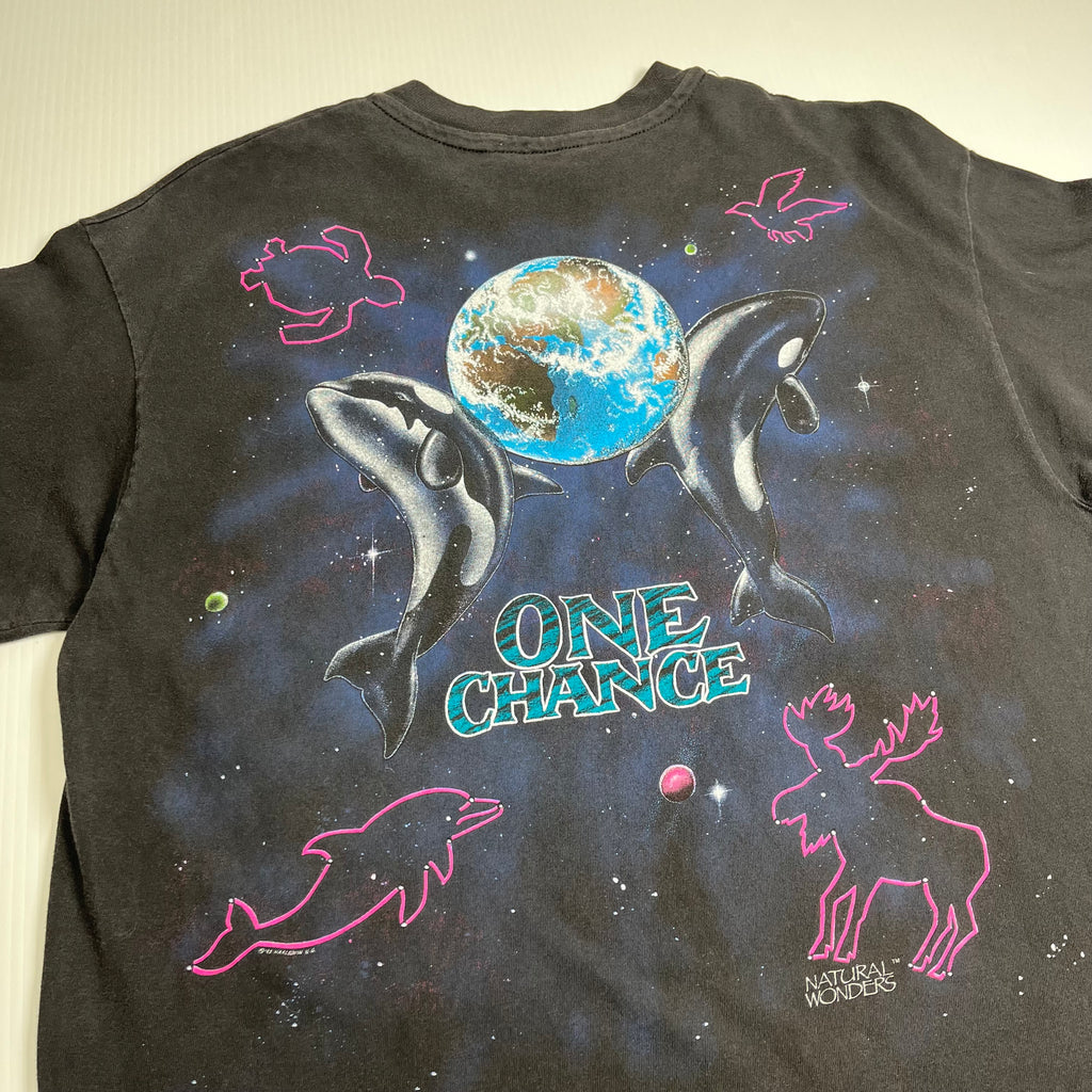 1992 Harlequin One Earth One Chance AOP Graphic Tee L