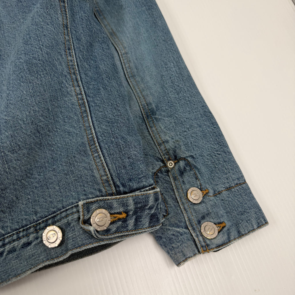 Y2K Oakley Sherpa Lined Denim Jacket L