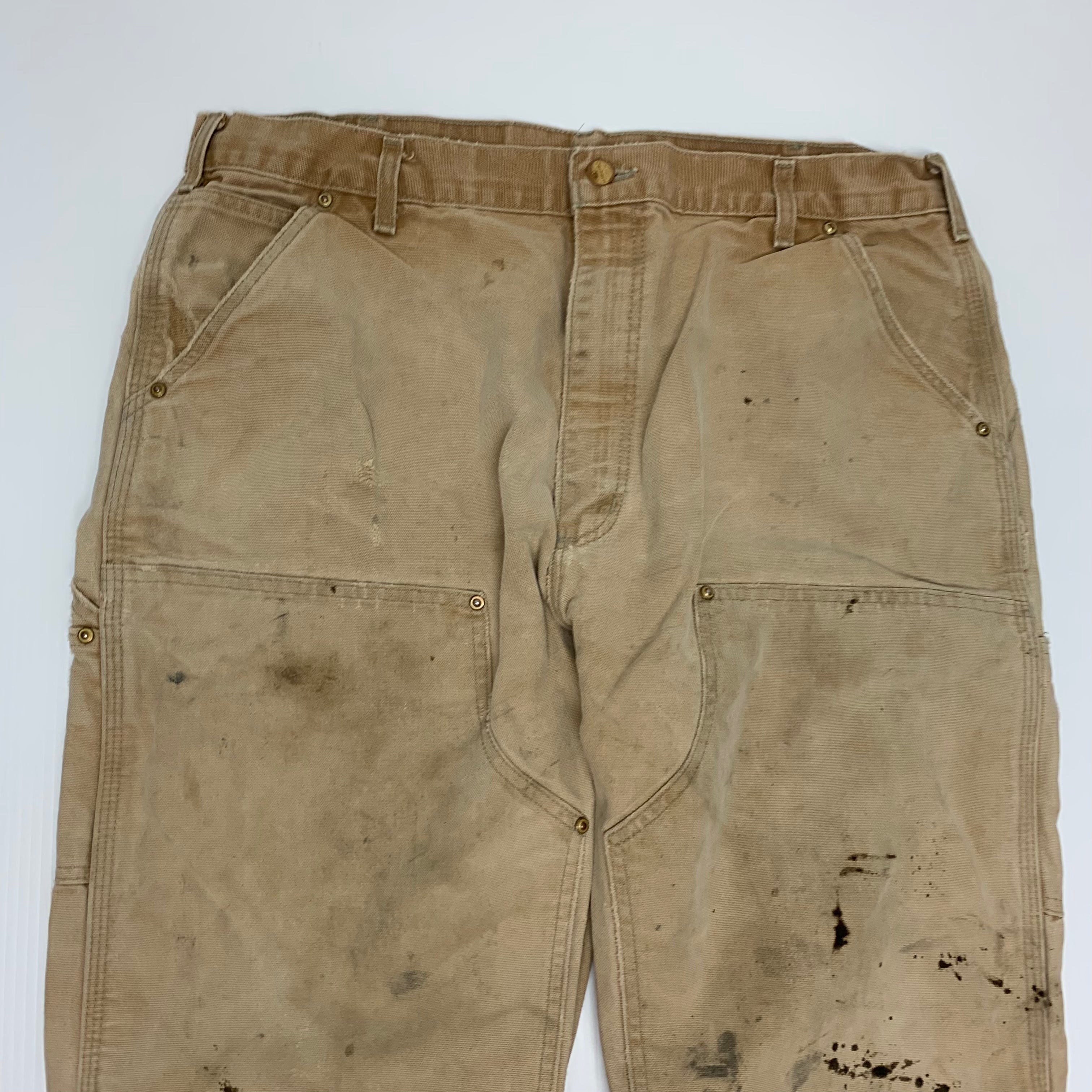 Carhartt Tan Double Knee Denim 38x34 1202
