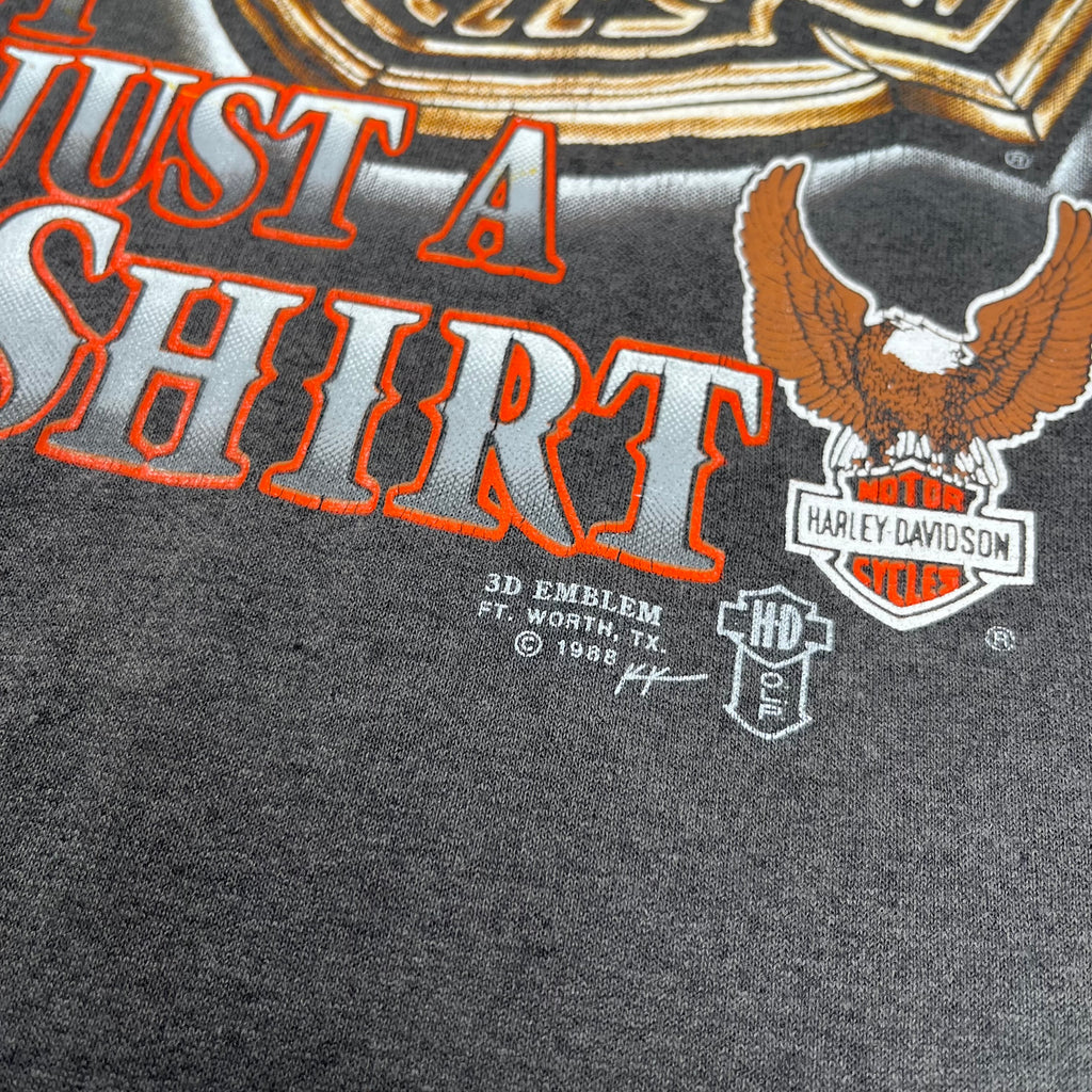 1988 3D Emblem Harley Davidson I Own A Harley Tee L