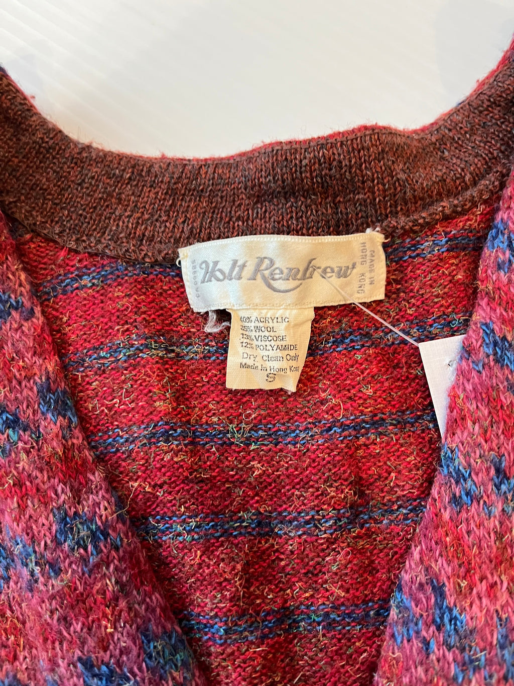 Vintage Holt Renfrew Patterned Sweater Vest S