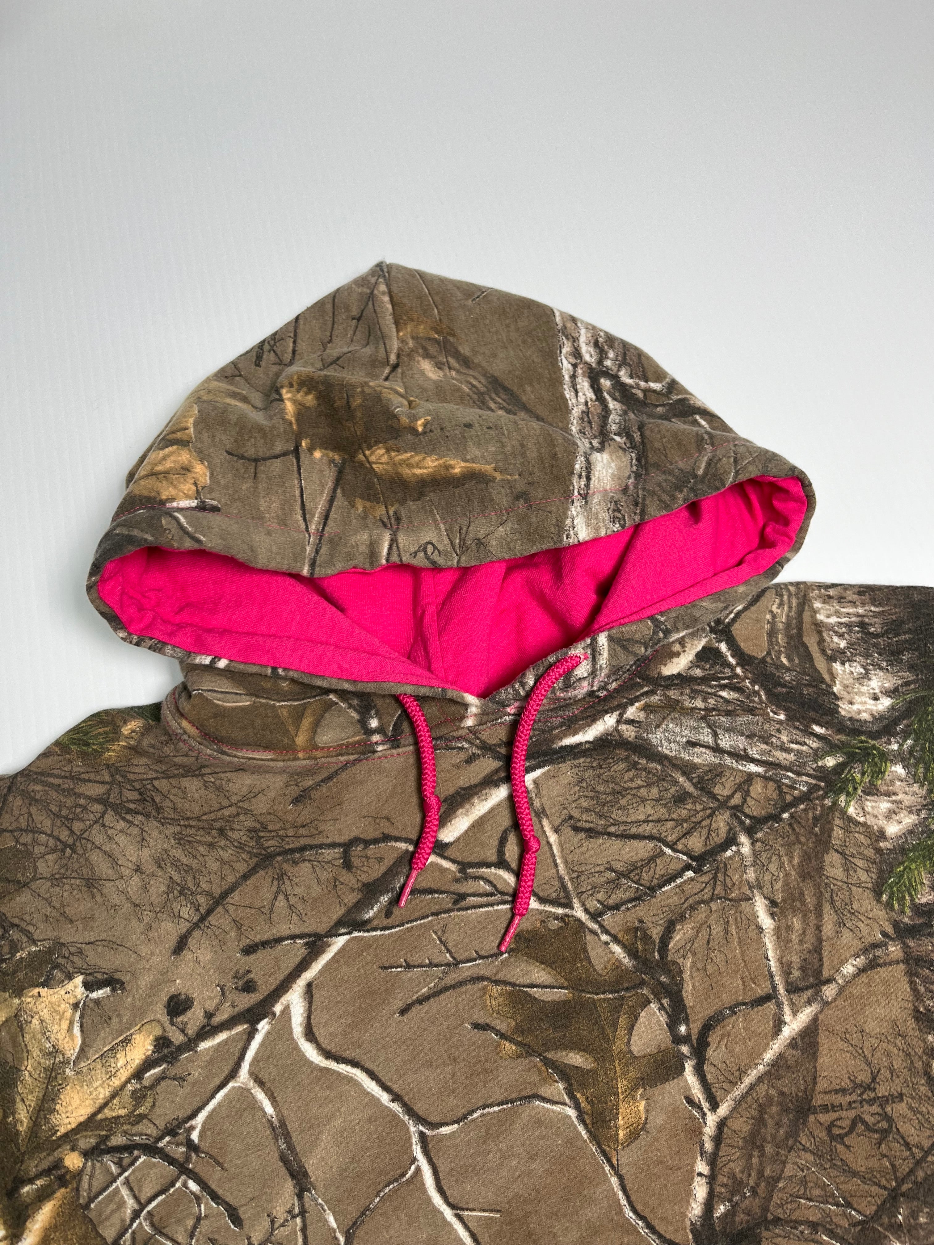 Realtree Pink Lined Camo Hoodie Women's L
