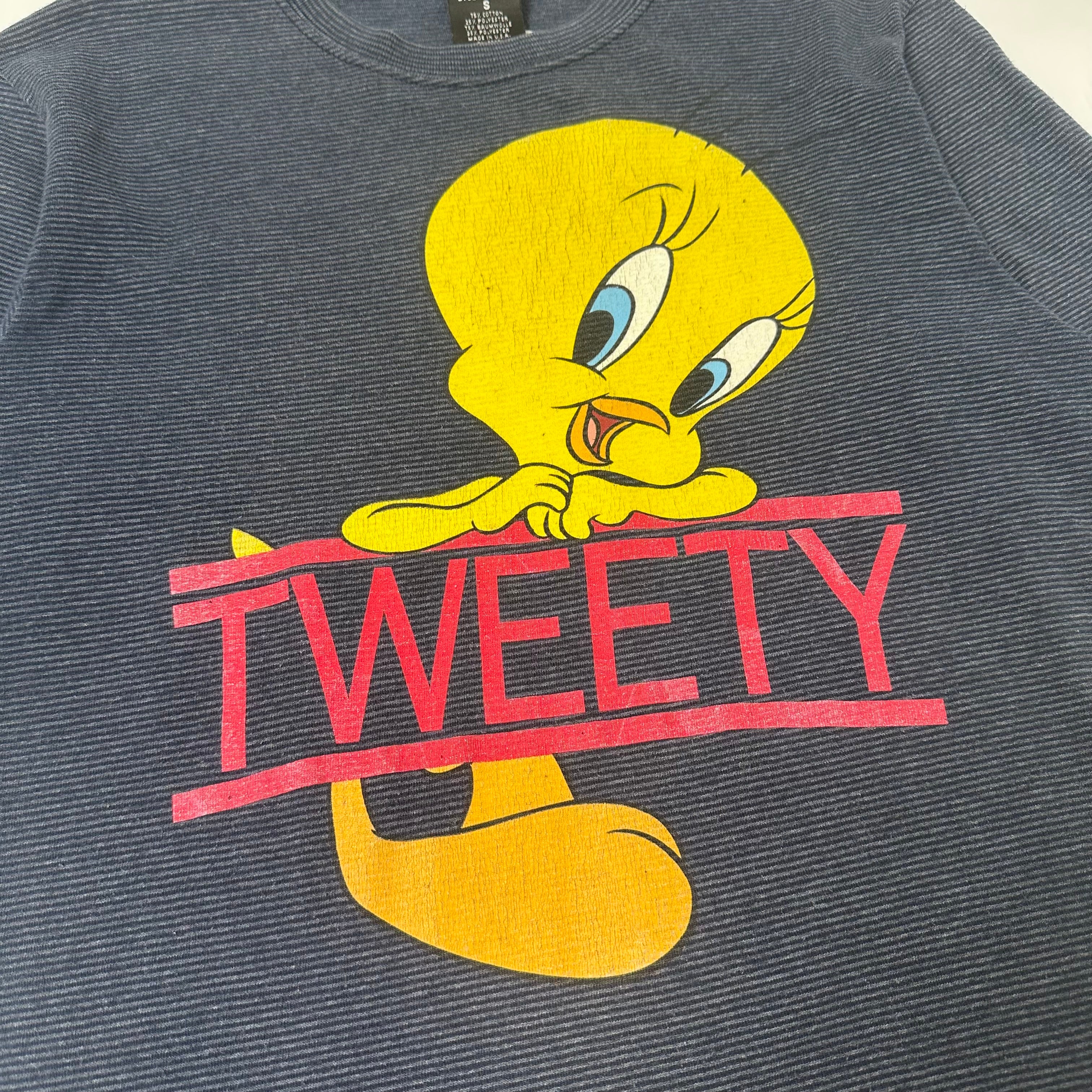 Vintage Warner Bros. Tweety Bird Striped Tee S