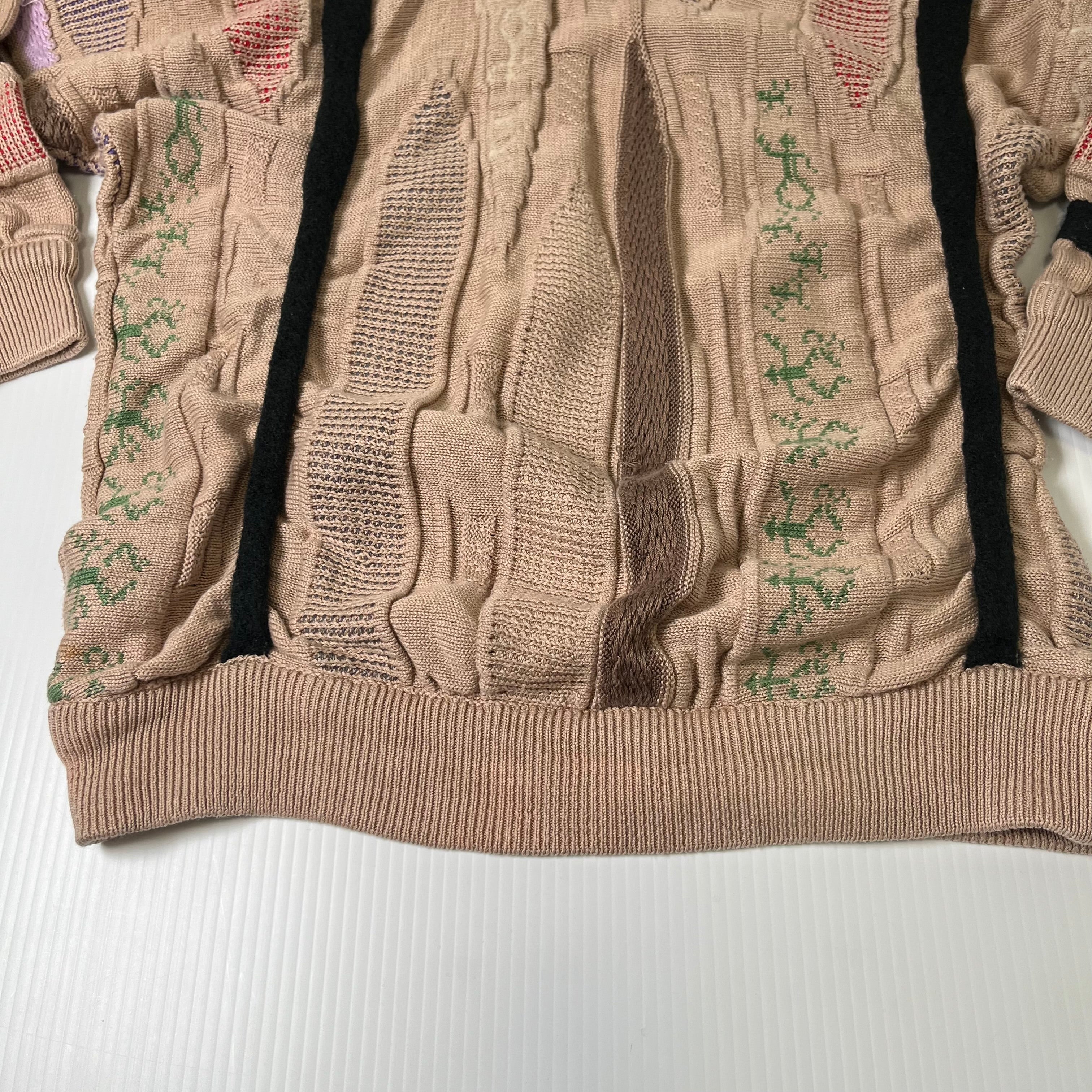 Vintage Coogi Australia 3D Pattern Knit Sweater L