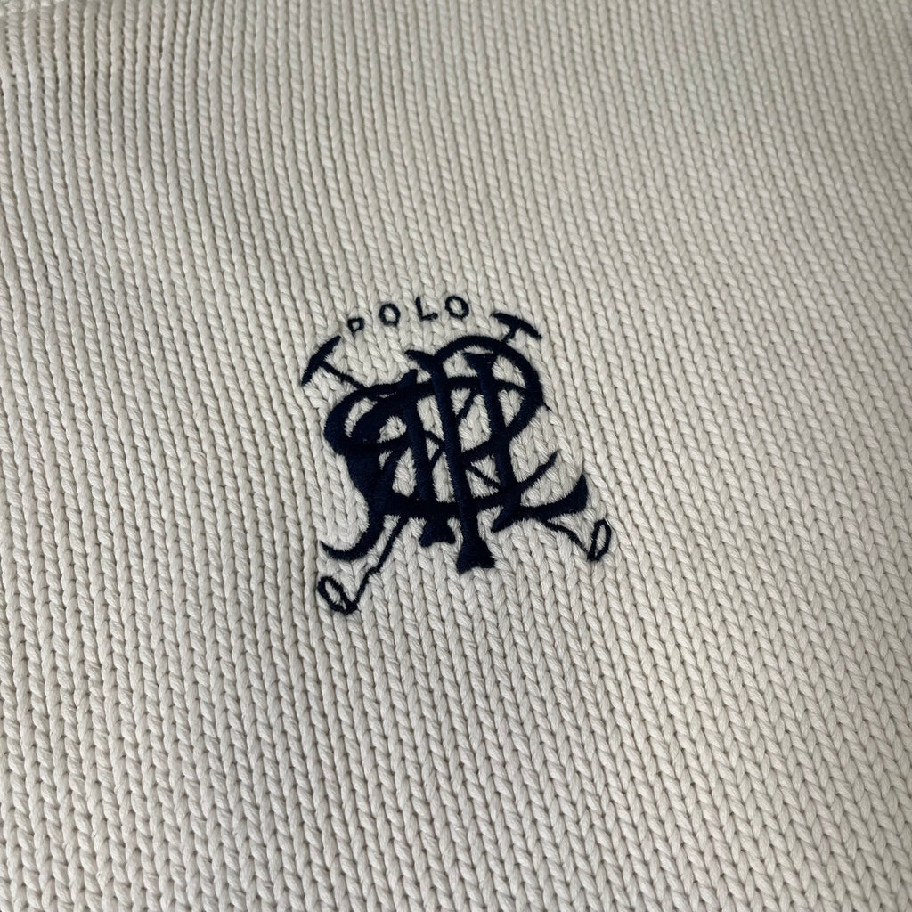 Vintage Polo Ralph Lauren Scribble Logo Knit Sweater L