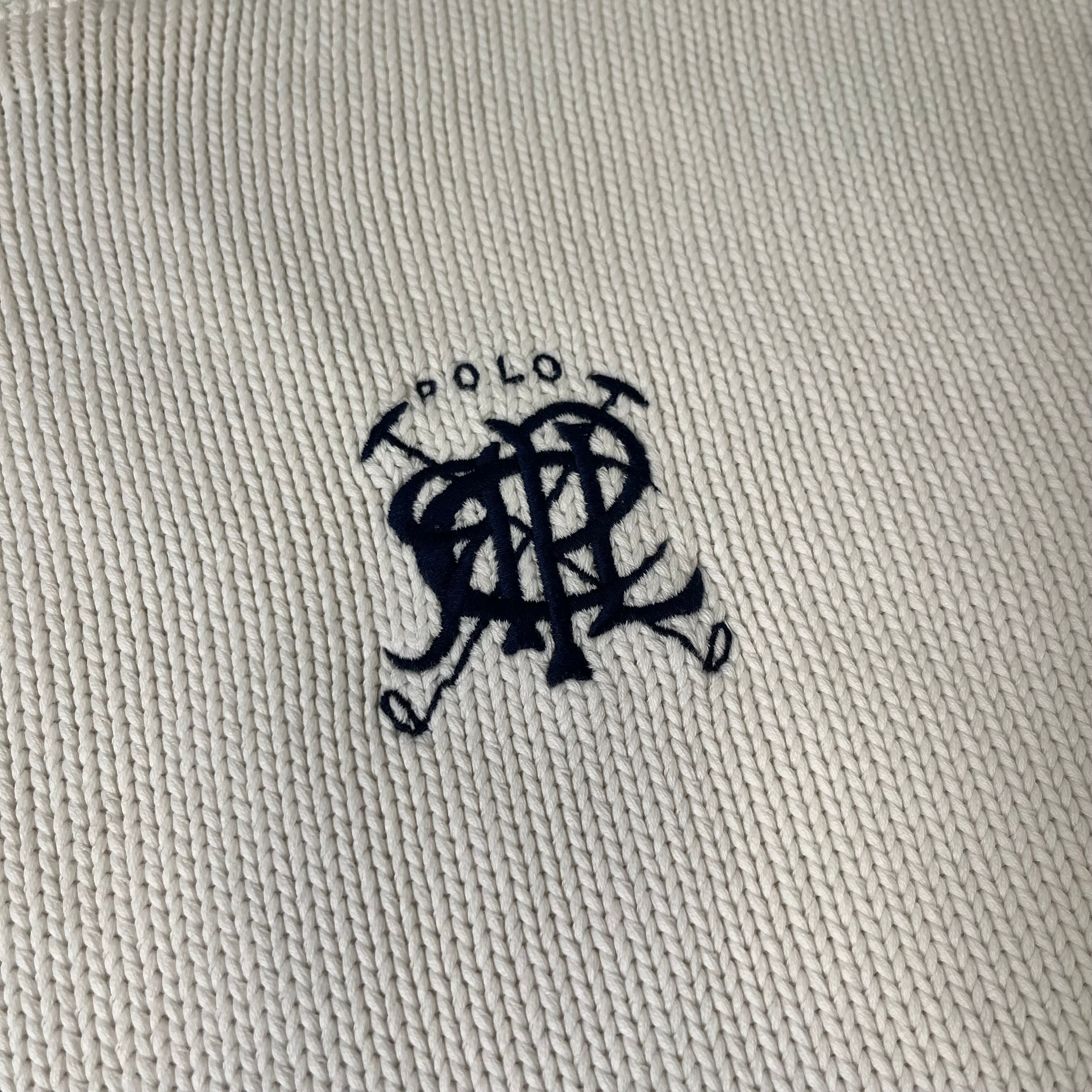 Vintage Polo Ralph Lauren Scribble Logo Knit Sweater L