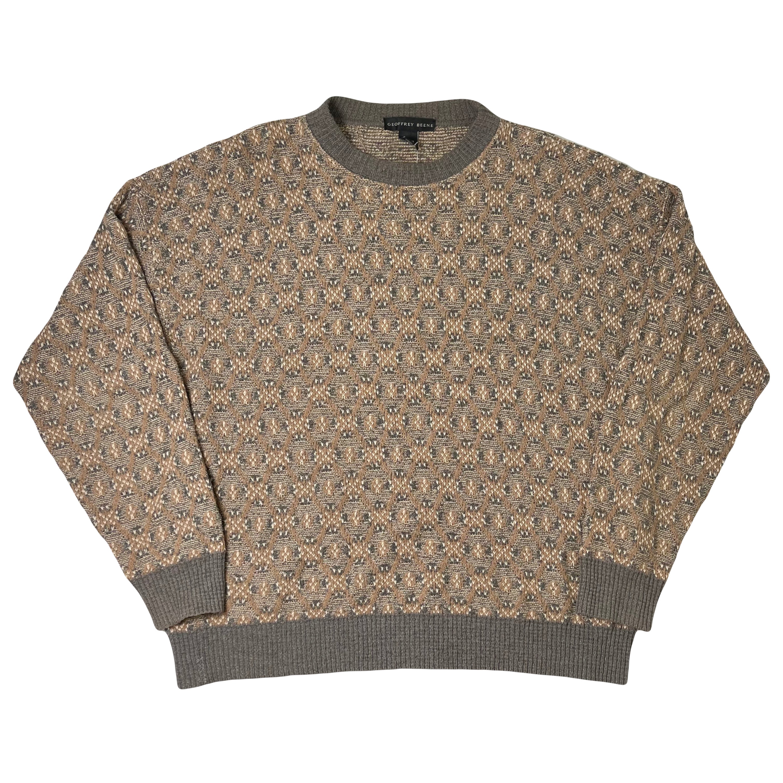 Vintage Geoffrey Beene Pattern Knit Sweater XL