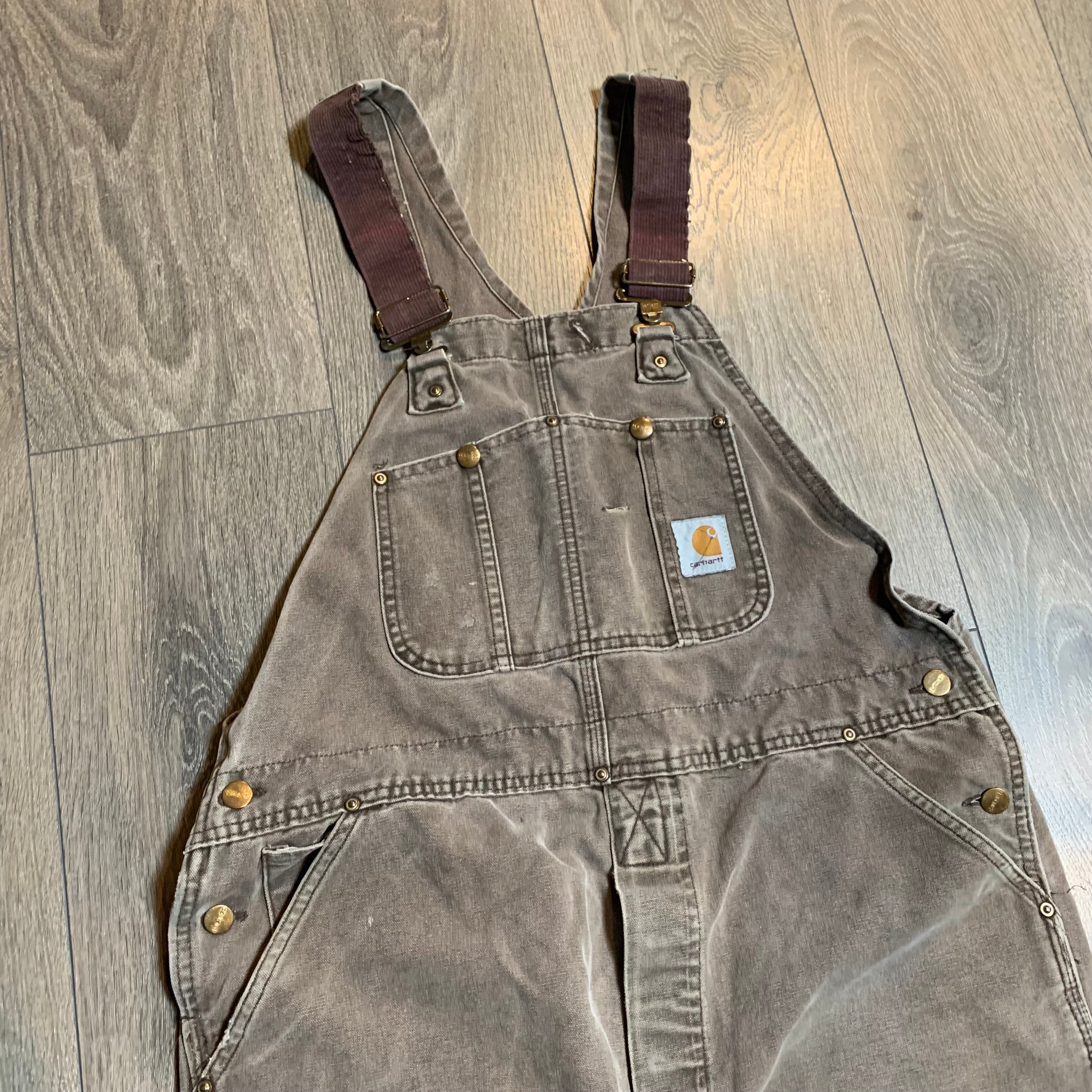 Vintage Faded Brown Carhartt Overalls 38x30
