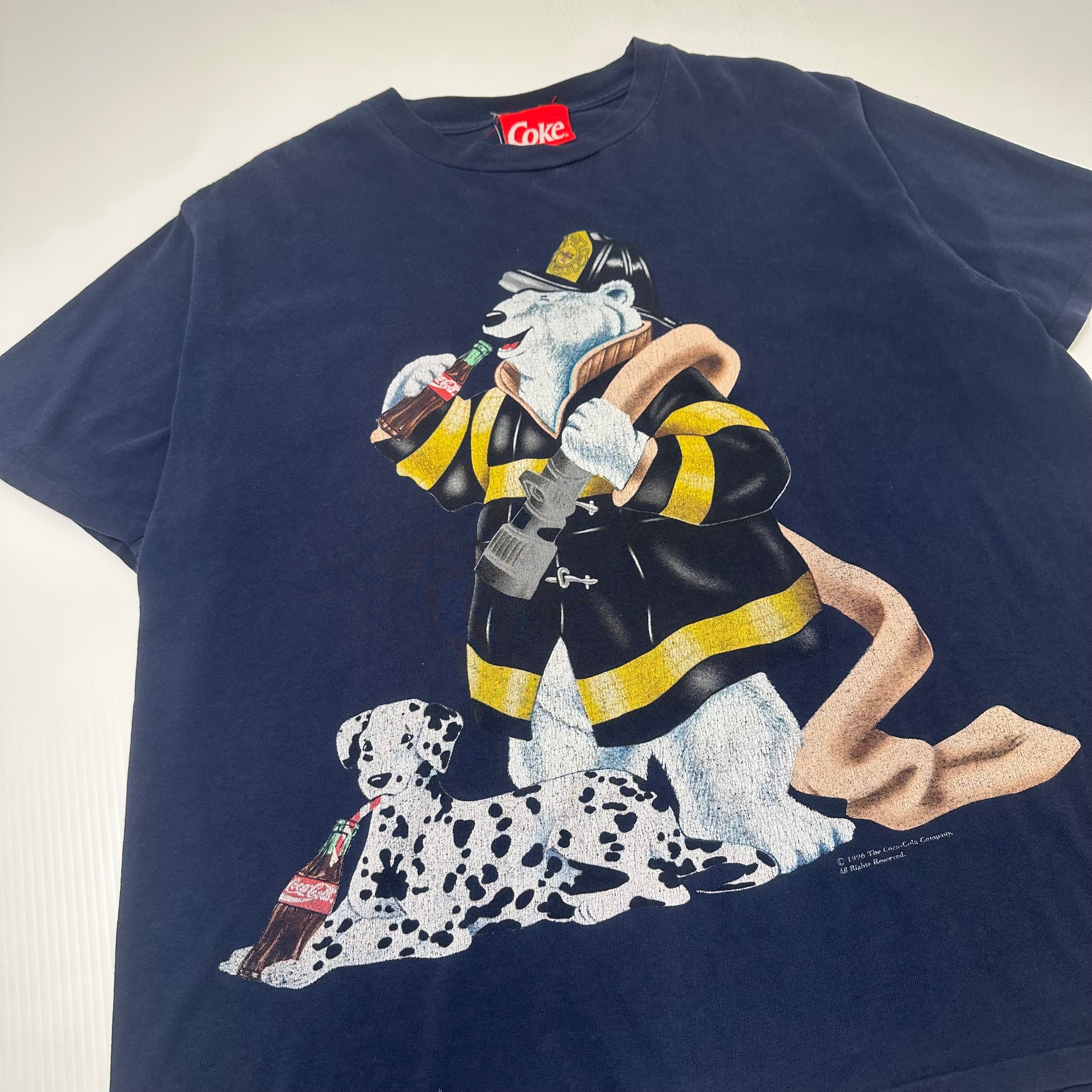 1996 Coca Cola Fire Dept. Polar Bear Graphic Tee XL
